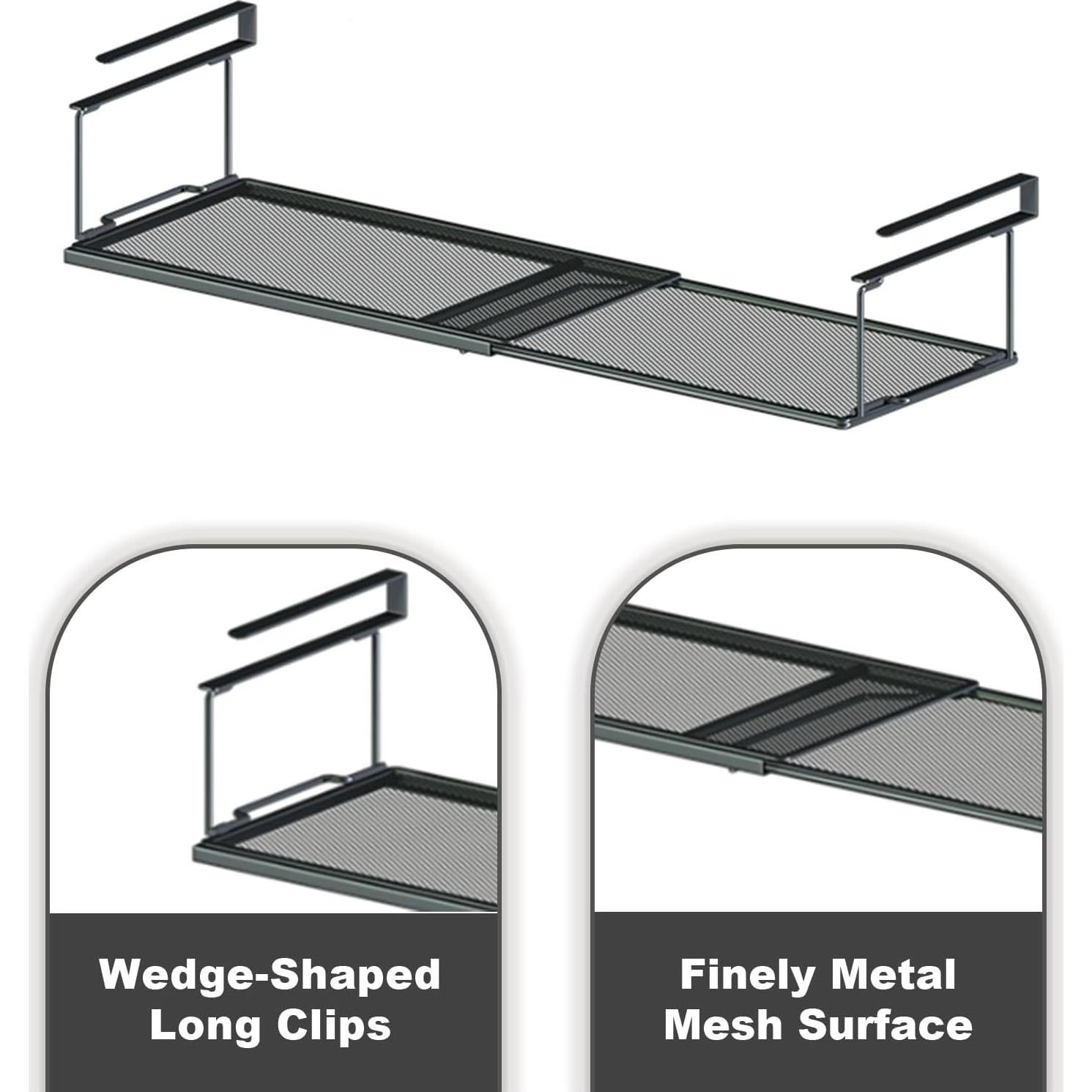 Organizador Bajo Estante FUCIHOMA Negro Expandible 38-70 cm