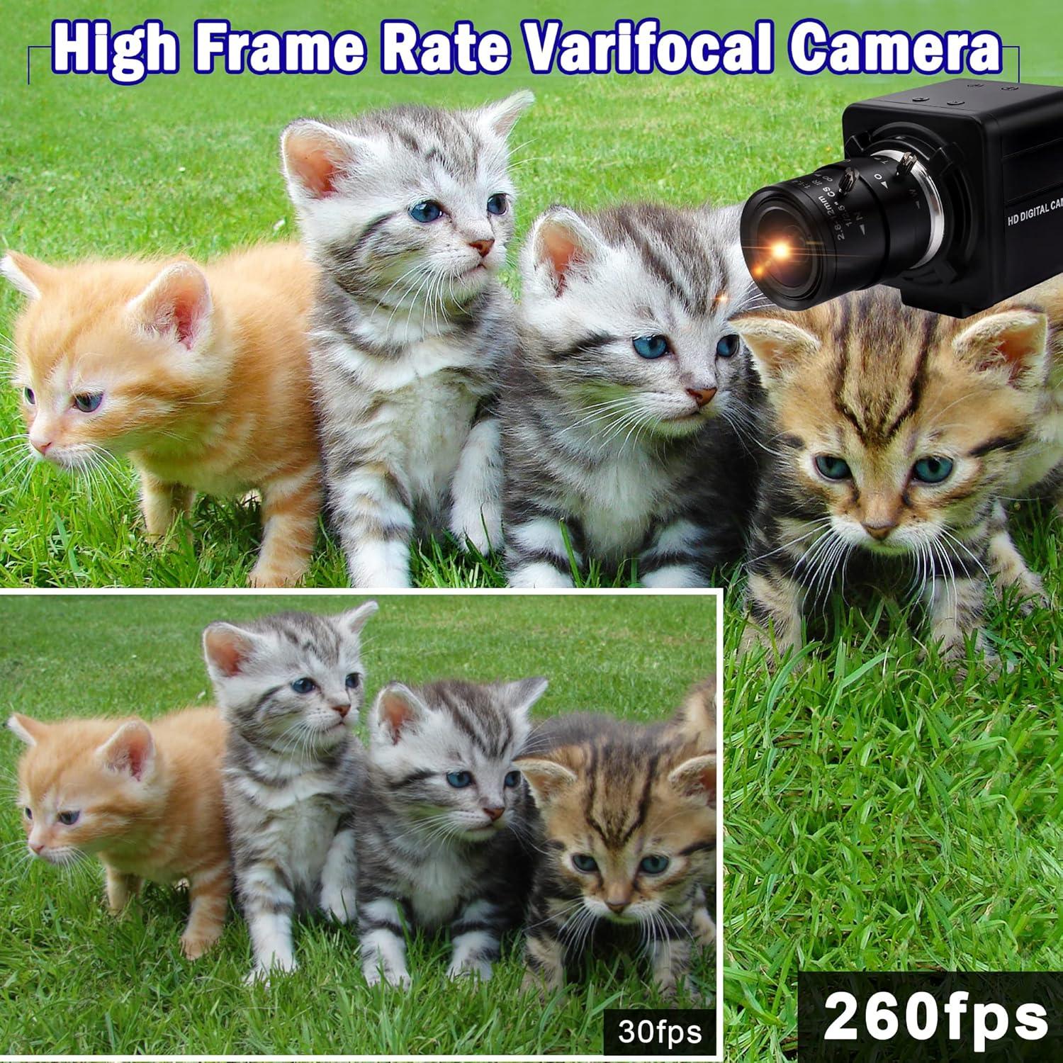 Cámara USB 1080P IFWATER 260fps Lente Zoom 2.8-12mm