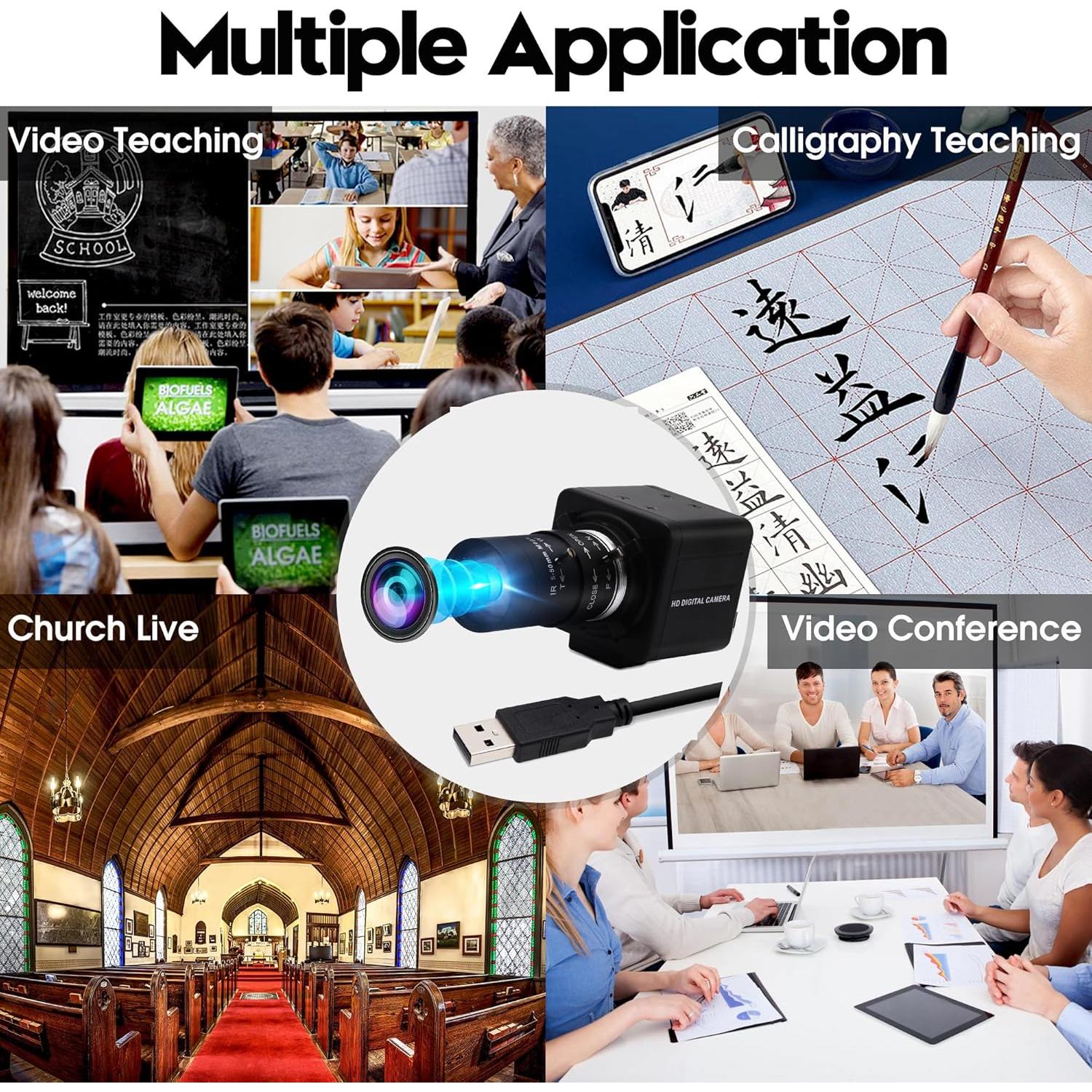 Cámara USB 1080P IFWATER 260fps Lente Zoom 2.8-12mm