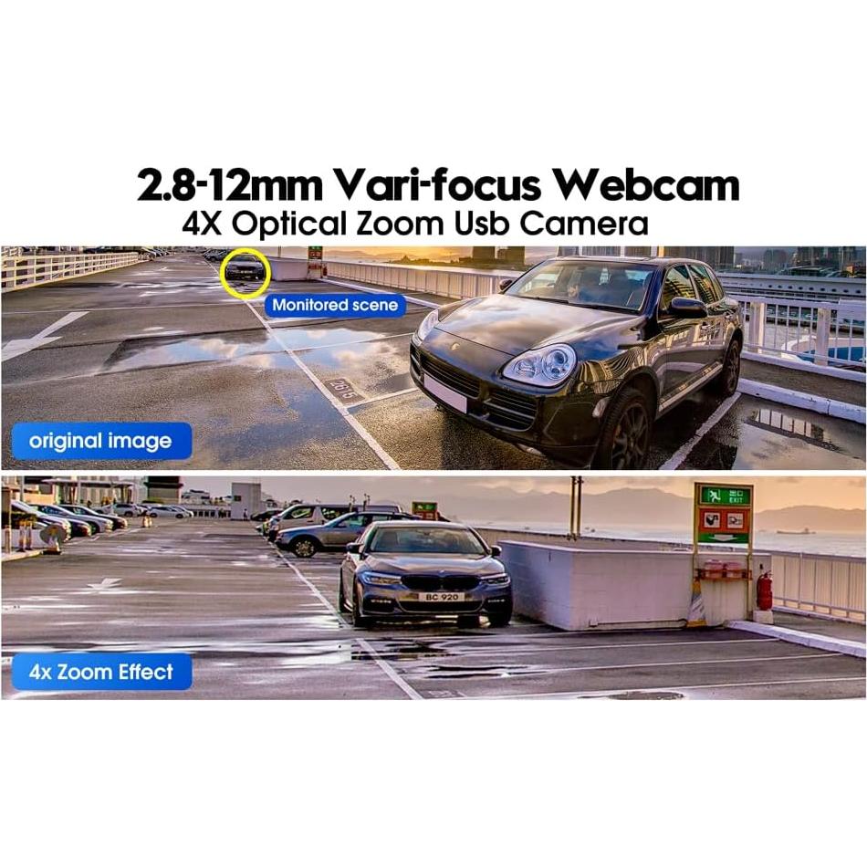 Cámara USB 1080P IFWATER 260fps Lente Zoom 2.8-12mm