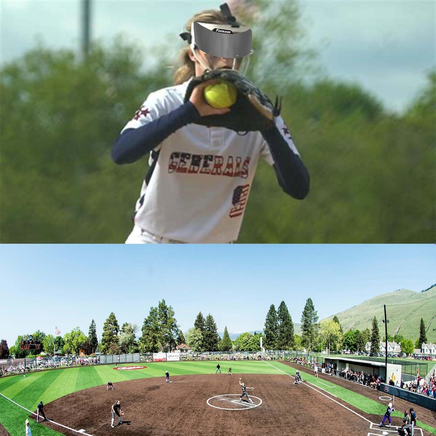 Visera de Softball Fenduoer SV-Negro con Clips y Protección UV