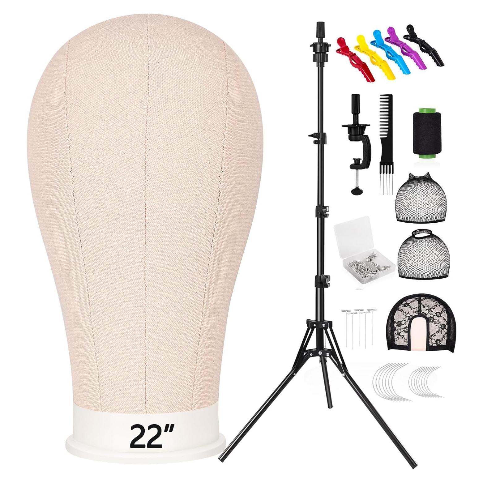 Soporte de Peluca con Trípode 1.6M y Cabeza de Lienzo 55.88cm