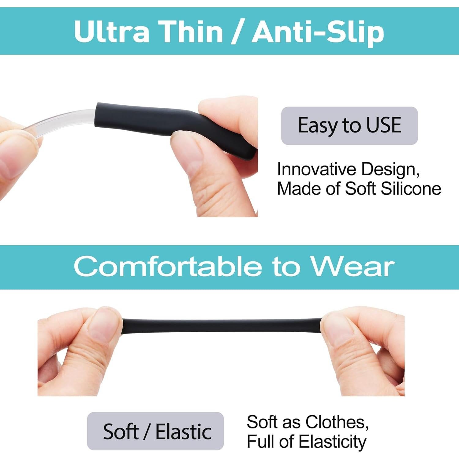 Cojines de Oído Antideslizantes Fusanwin para Gafas - 3 Pares