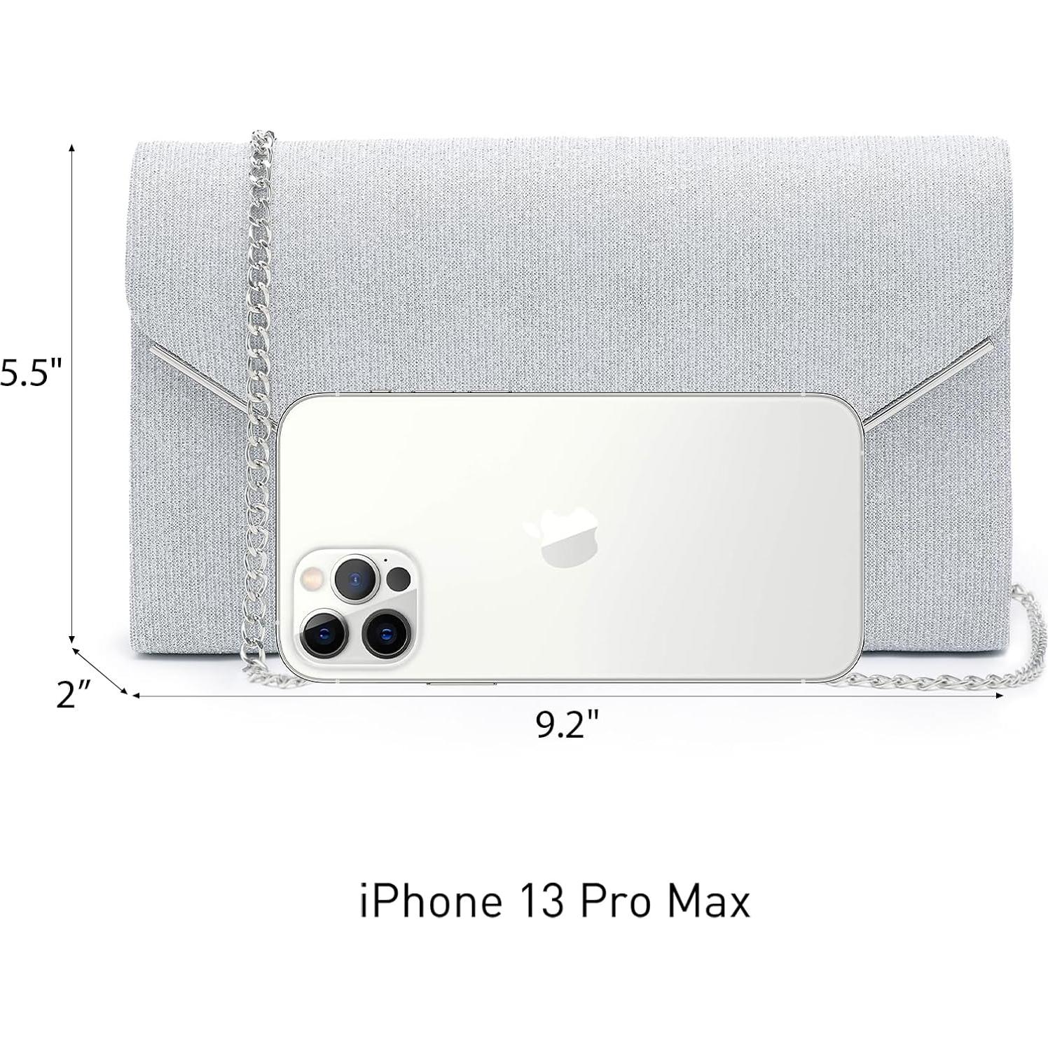 Clutch Brillante Dasein para Mujeres Plata 21.6x12.7cm