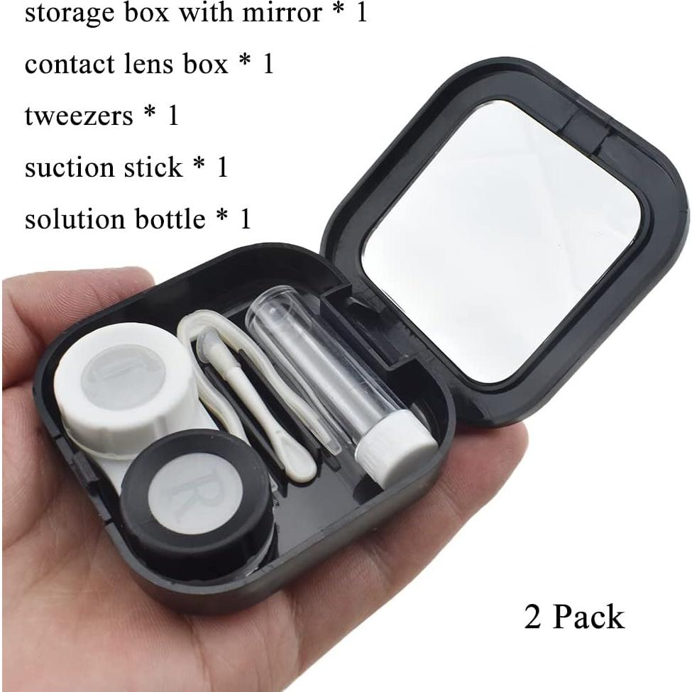 Estuche para Lentes de Contacto HAHIYO Kit Negro 2 Piezas