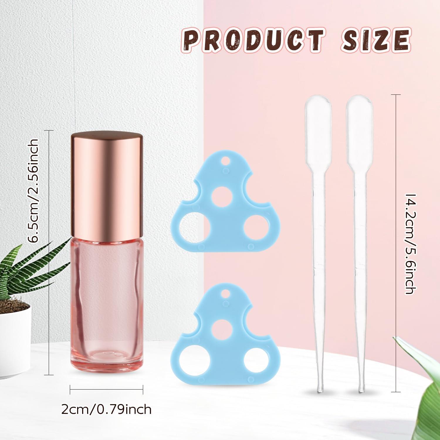 25 Botellas de Vidrio 5ml con Rodillo Mirrline Rosa