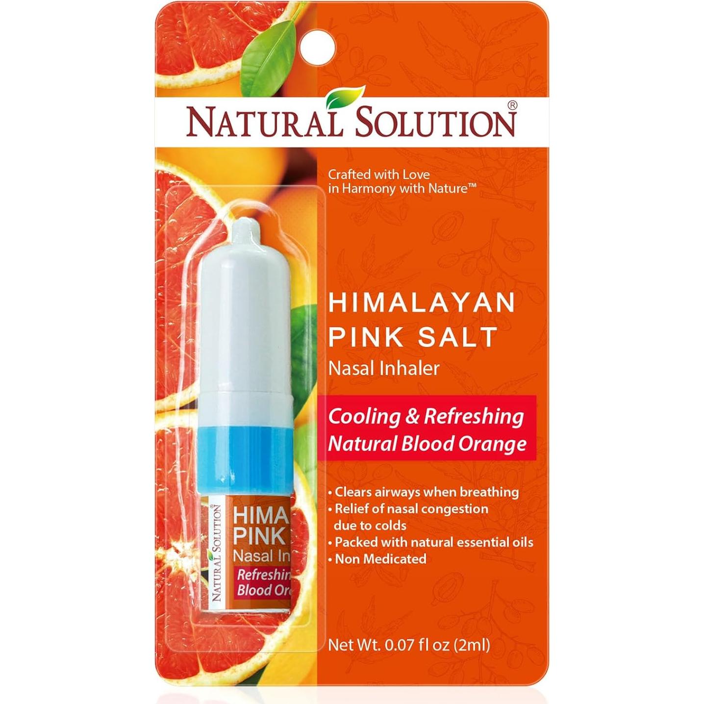 Inhalador Nasal de Sal Rosa WBM con Aceite Esencial Naranja Sanguina - 2 Unidades