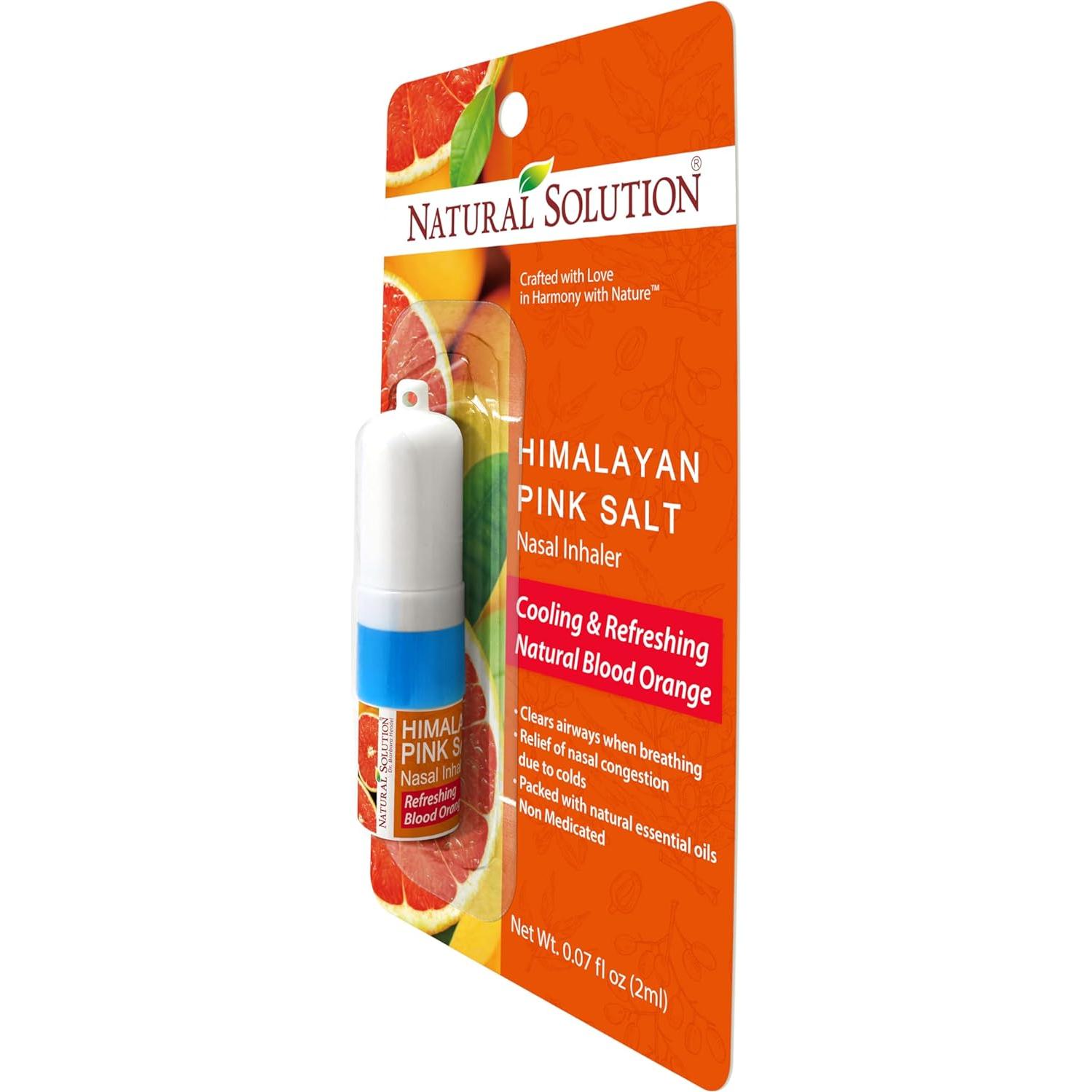Inhalador Nasal de Sal Rosa WBM con Aceite Esencial Naranja Sanguina - 2 Unidades