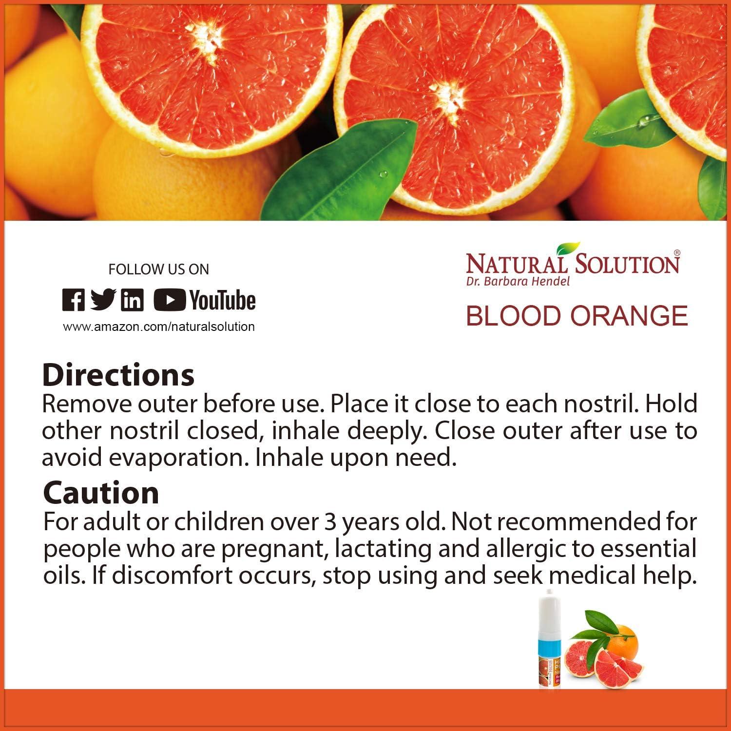 Inhalador Nasal de Sal Rosa WBM con Aceite Esencial Naranja Sanguina - 2 Unidades