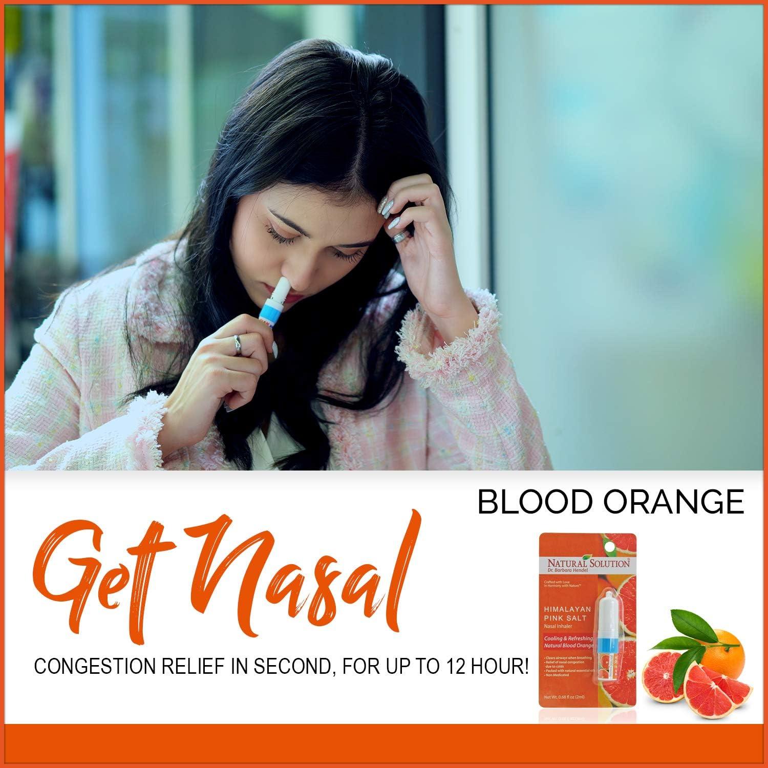 Inhalador Nasal de Sal Rosa WBM con Aceite Esencial Naranja Sanguina - 2 Unidades