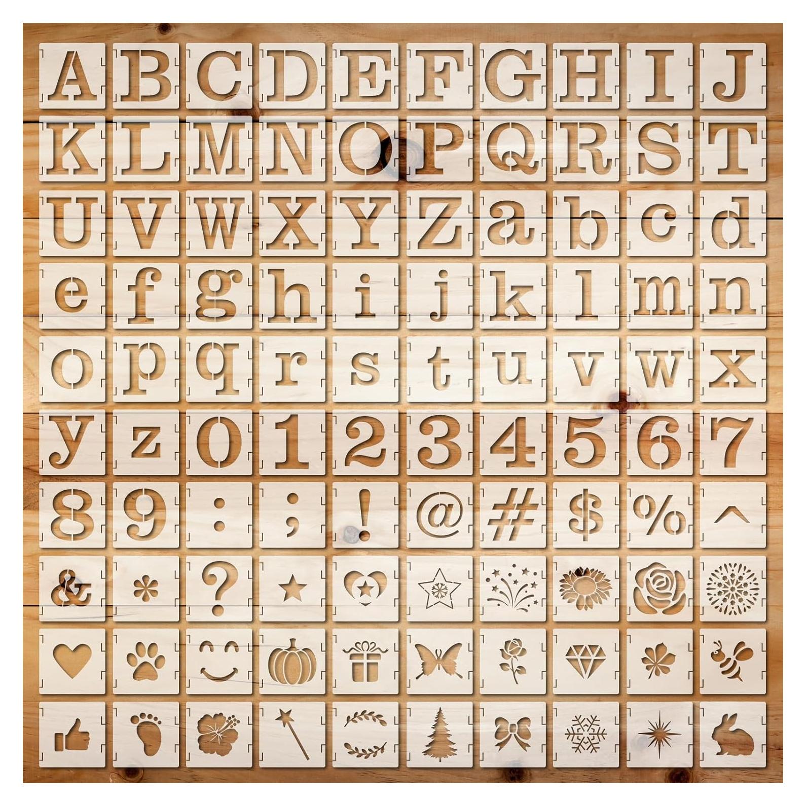 100 Plantillas Reutilizables para Pintar en Madera Fainne 5x5cm