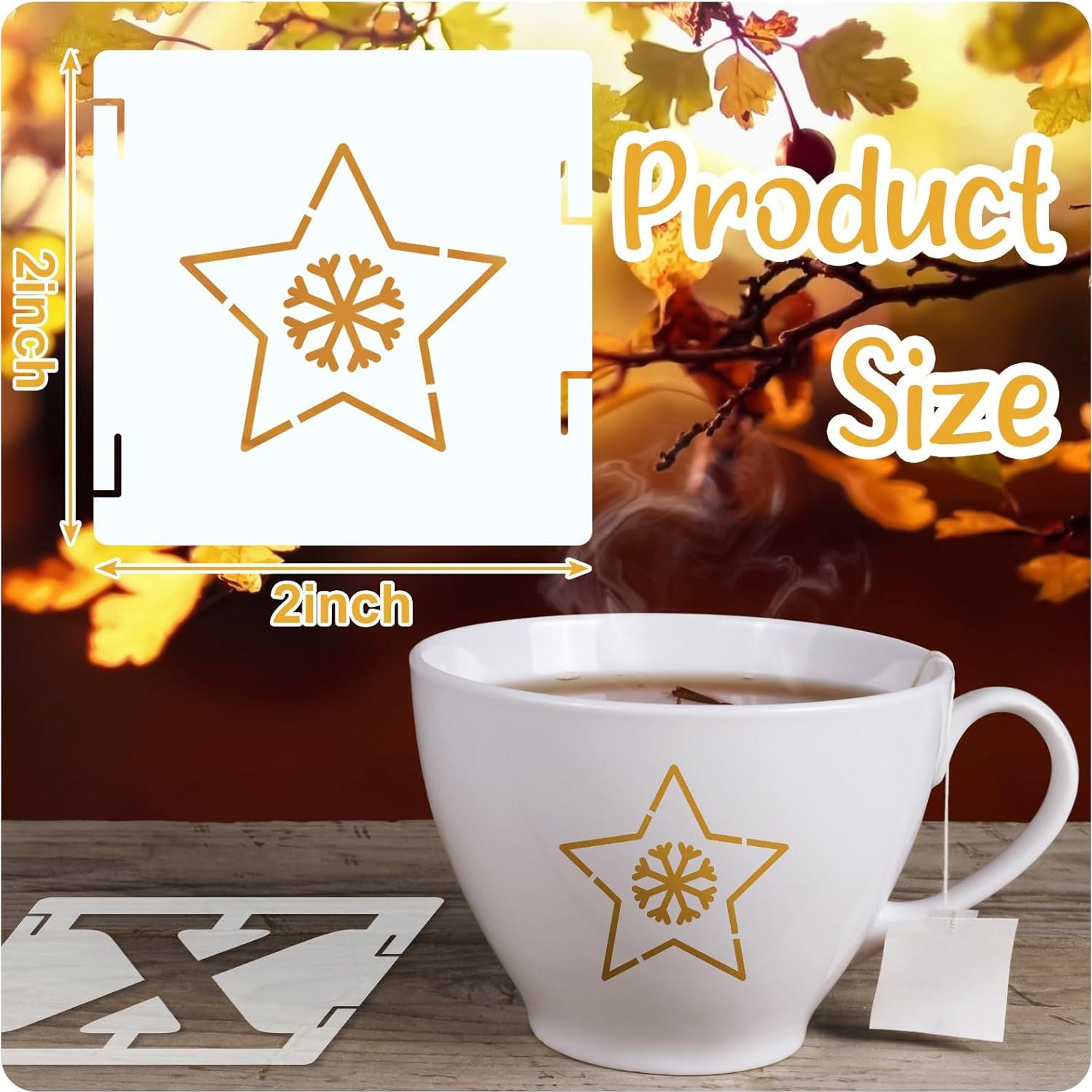 100 Plantillas Reutilizables para Pintar en Madera Fainne 5x5cm