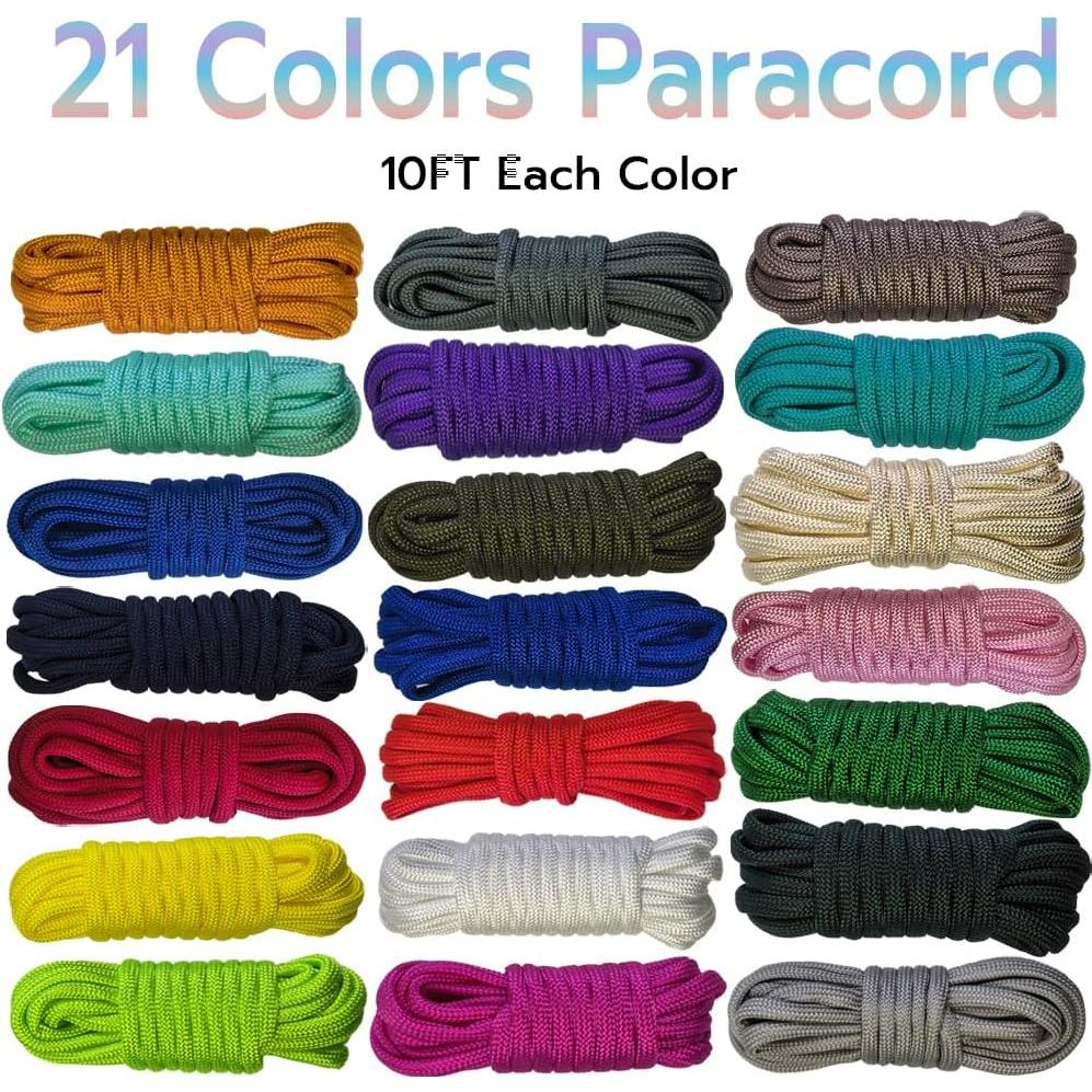 Kit de Cuerda Paracord AOHO MOOON 21 Colores 3.05m 250kg