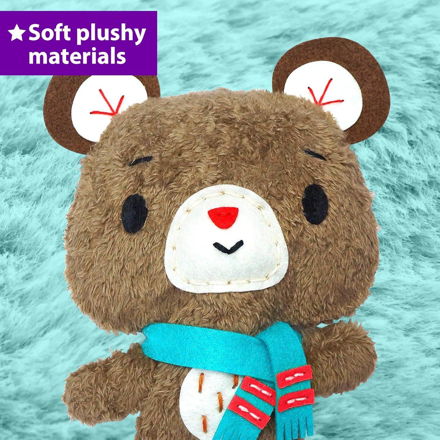 Kit de Costura KRAFUN para Niños 7+ Años - 3 Muñecas Peluche