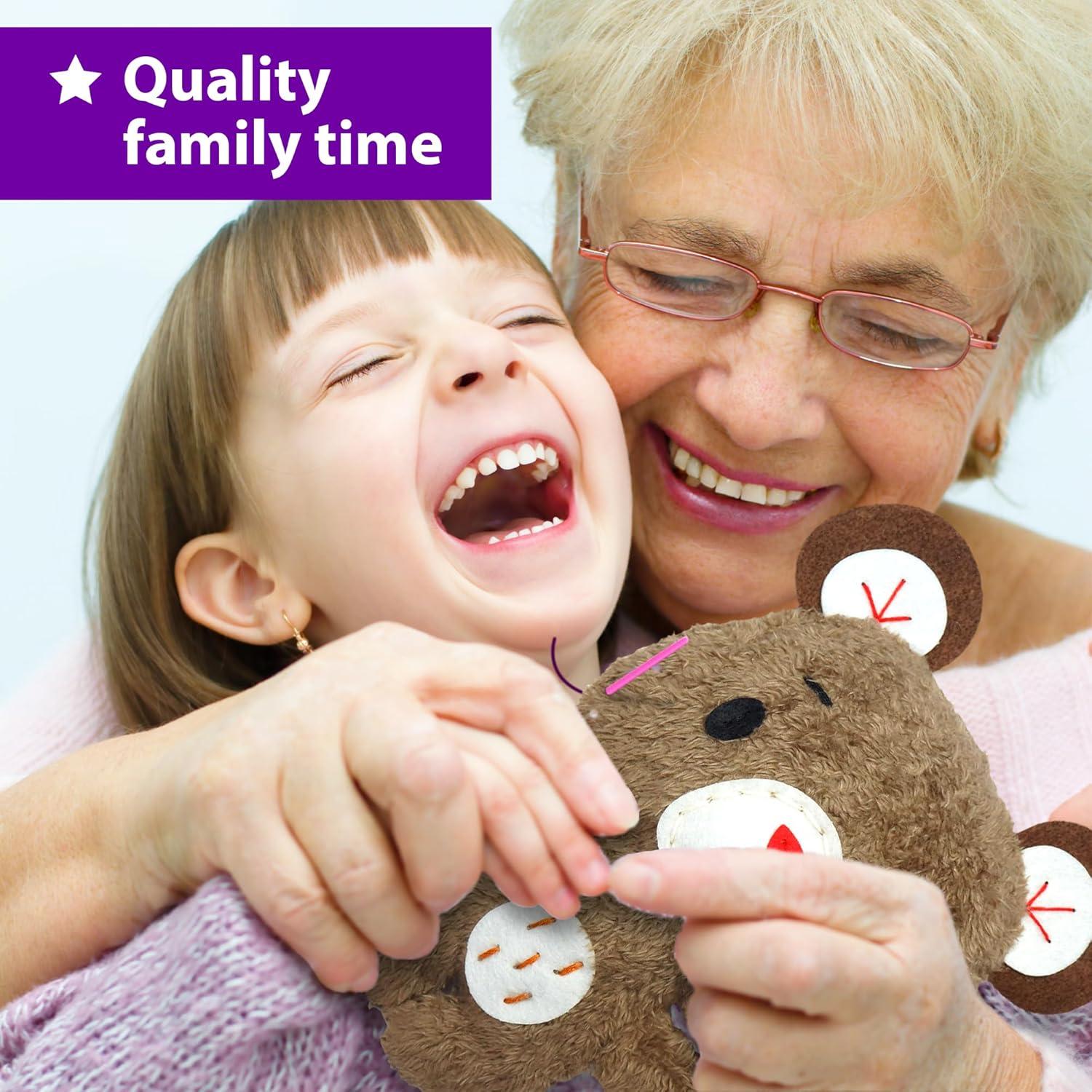 Kit de Costura KRAFUN para Niños 7+ Años - 3 Muñecas Peluche