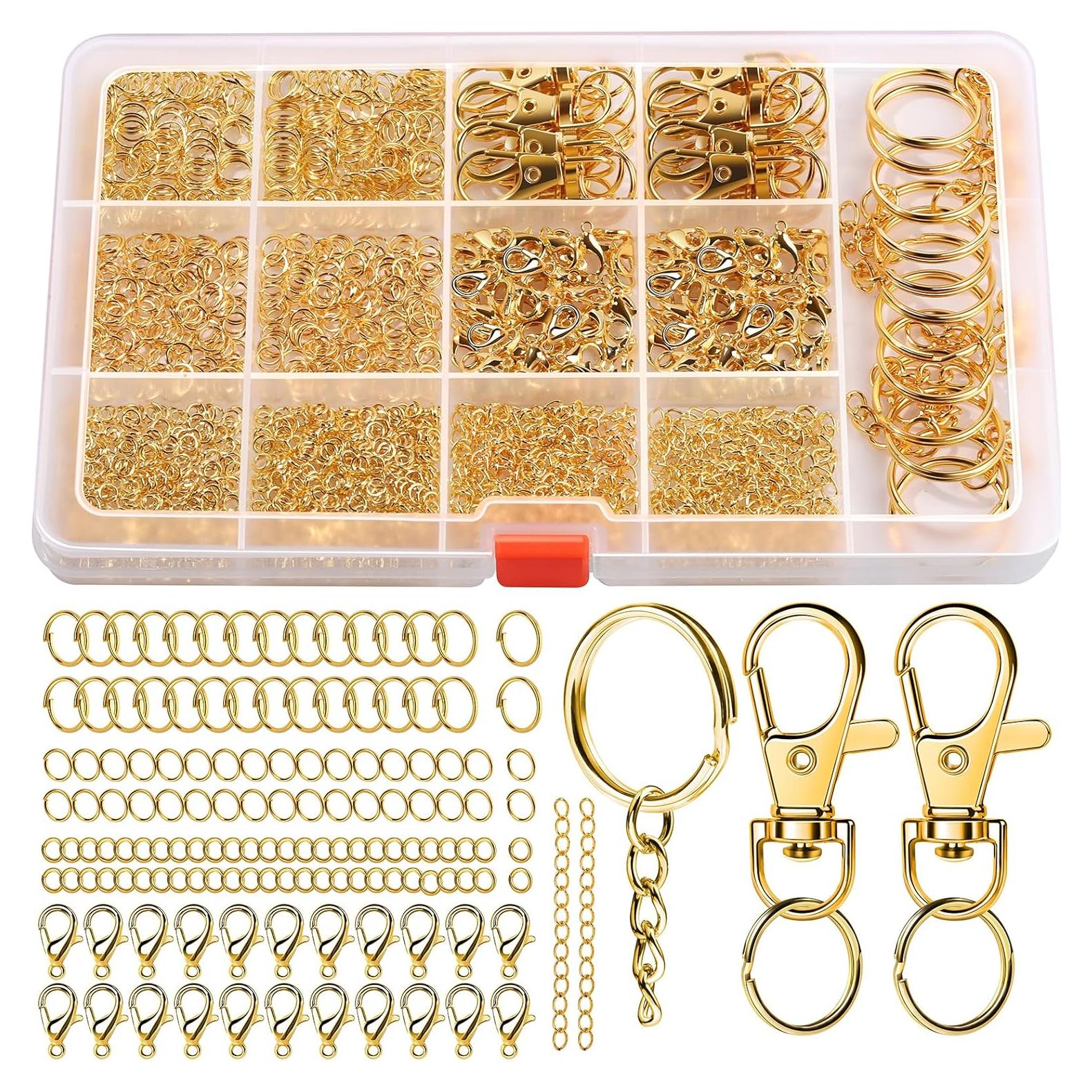Kit de Anillas de Salto Doradas LEOBRO 968pcs Joyería DIY