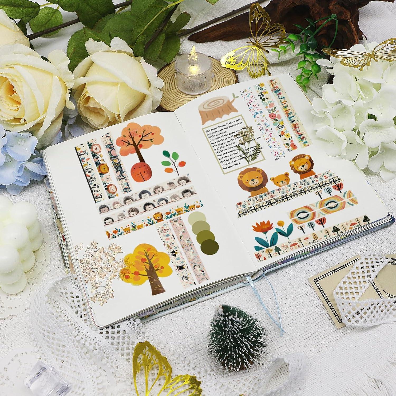 Juego de 39 Rollos de Cinta Washi Crafttliffee - Animales