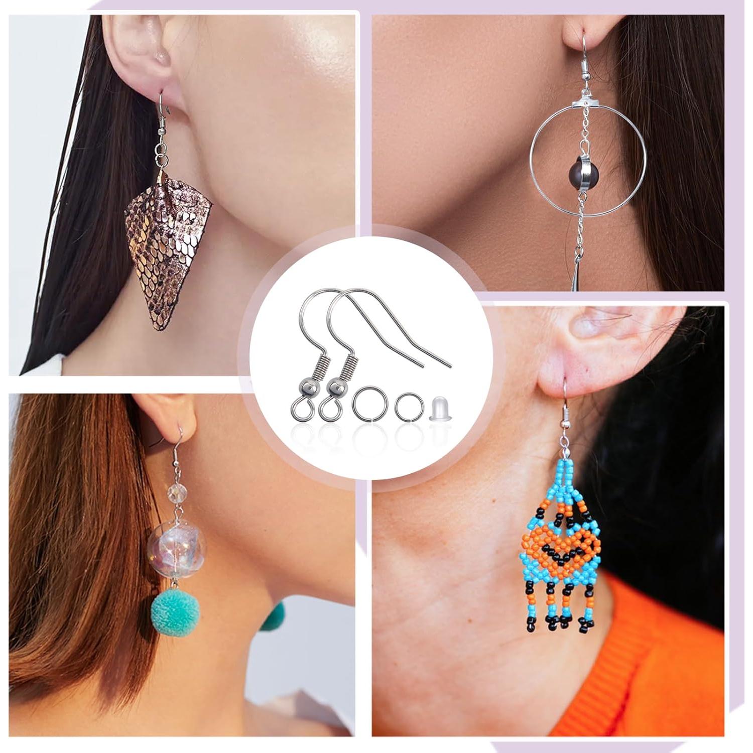 Kit de Ganchos de Aretes TOAOB 300pcs Acero Inoxidable Plata