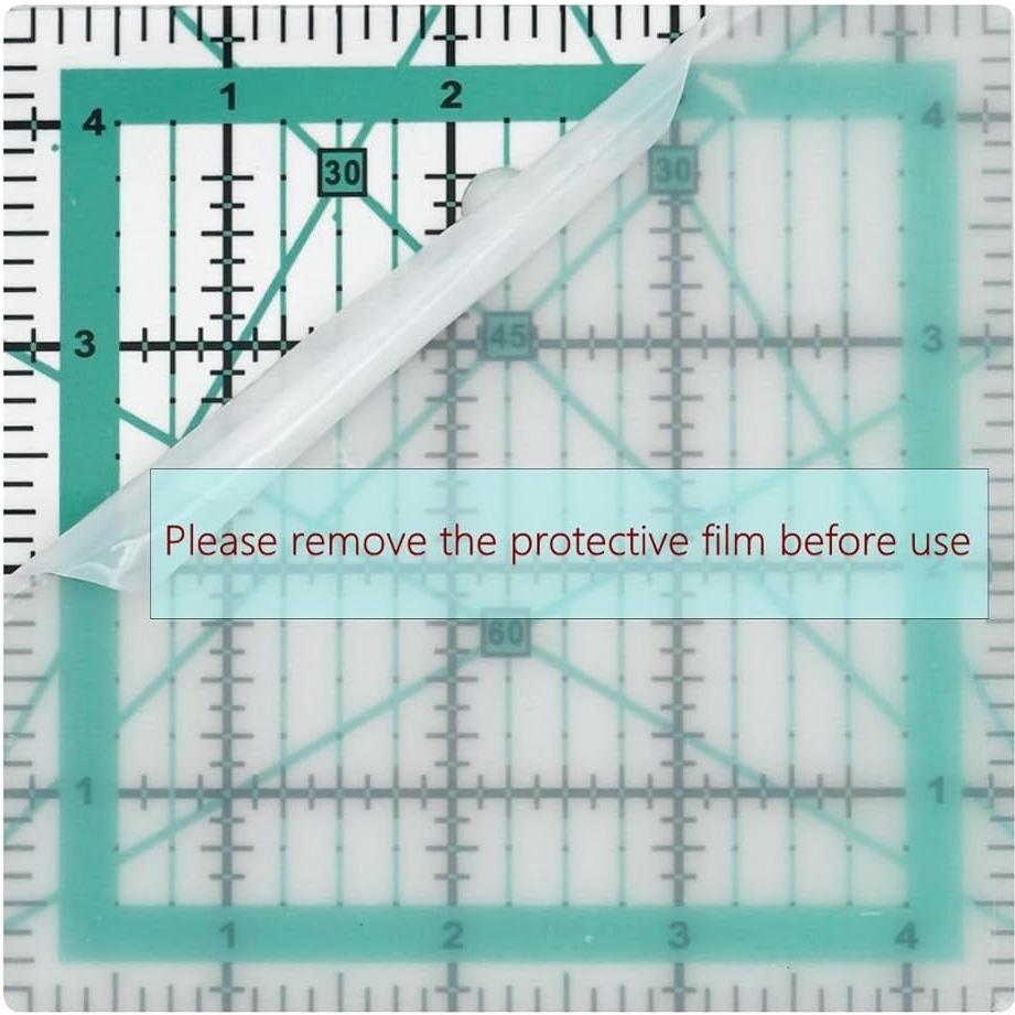 Juego de Reglas de Acolchado LINXIAO 4 Piezas Acrílico Azul