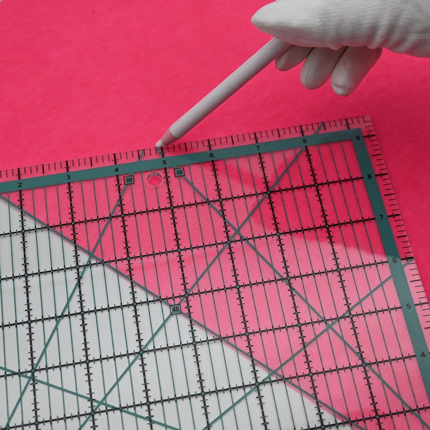 Juego de Reglas de Acolchado LINXIAO 4 Piezas Acrílico Azul