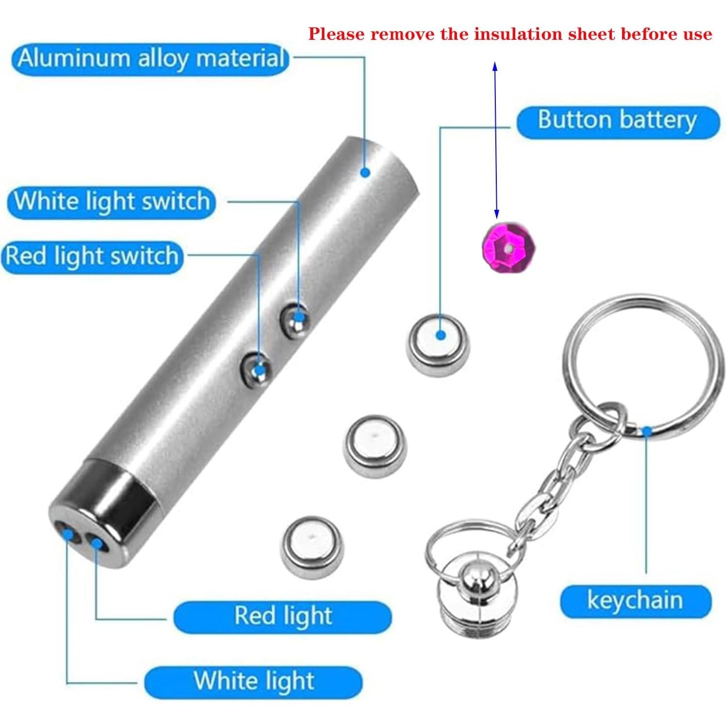 Juguete Interactivo para Gato y Perro Yiwu 6PCS Punta Láser LED