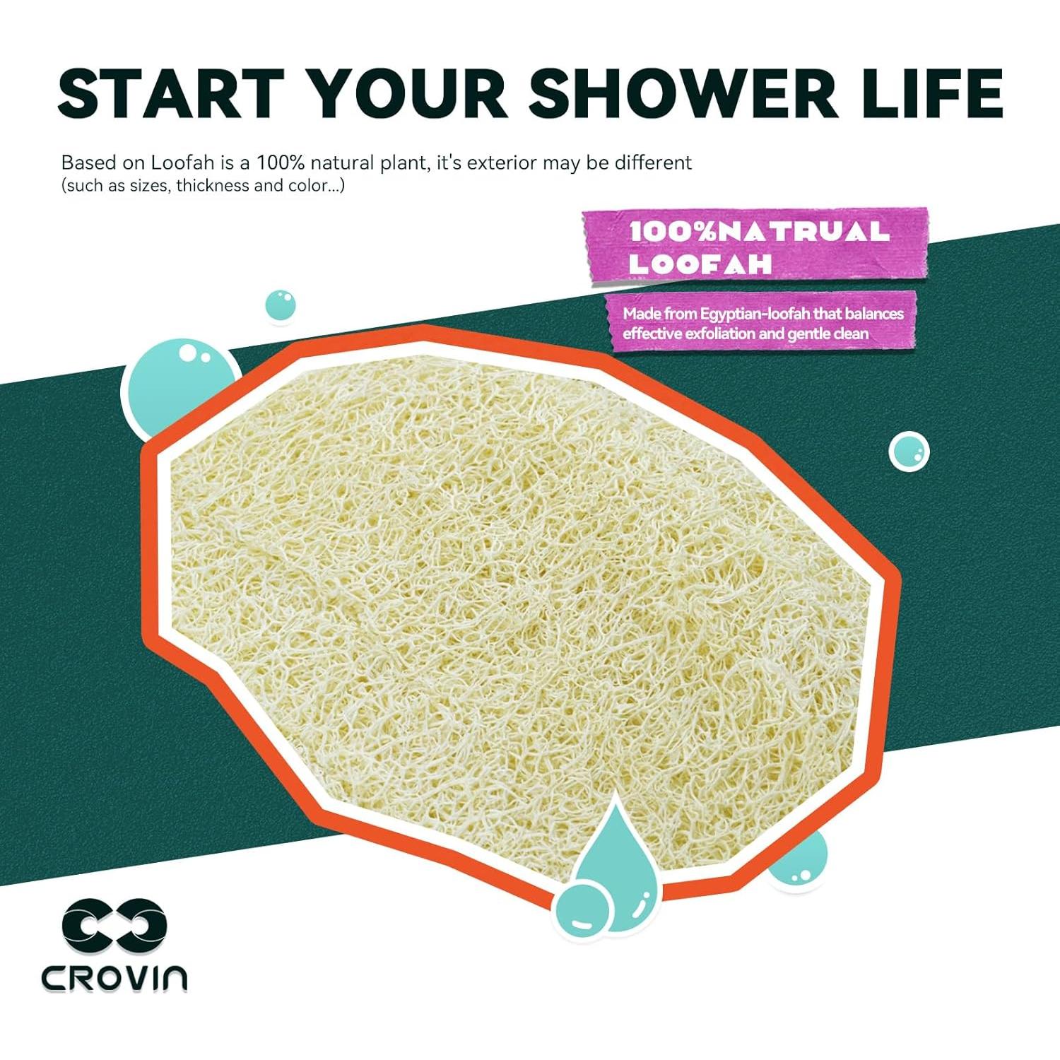 Esponjas Exfoliantes Faciales CROVIN - 8 Pads de Luffa Natural