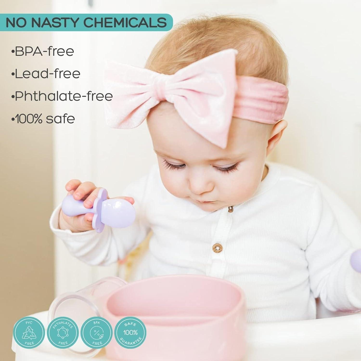 Utensilios para Bebés Grabease - Tenedor y Cuchara Rosa - Sin BPA