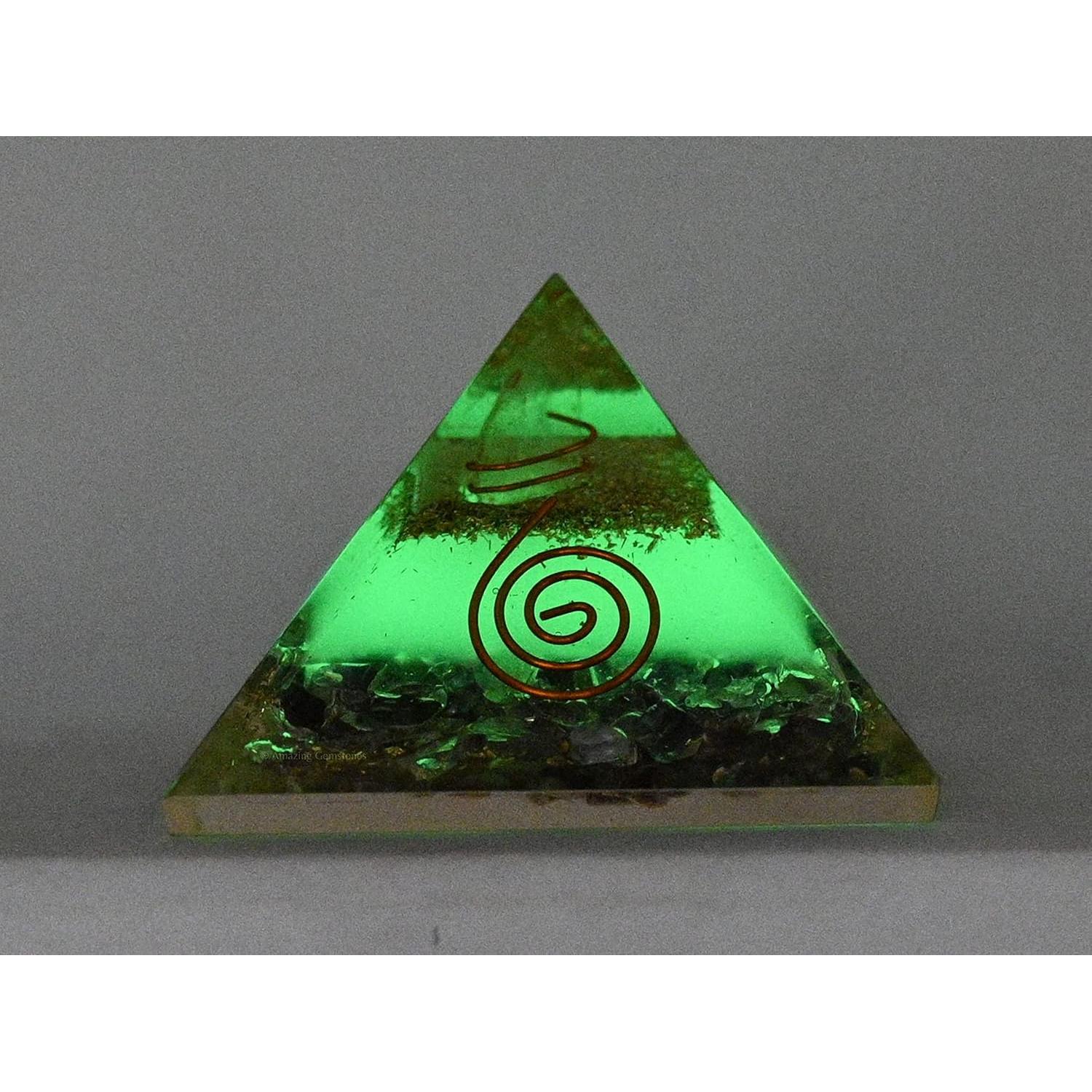 Pirámide de Orgón Amatista 7x7 cm - Cristal Brilla en Oscuridad