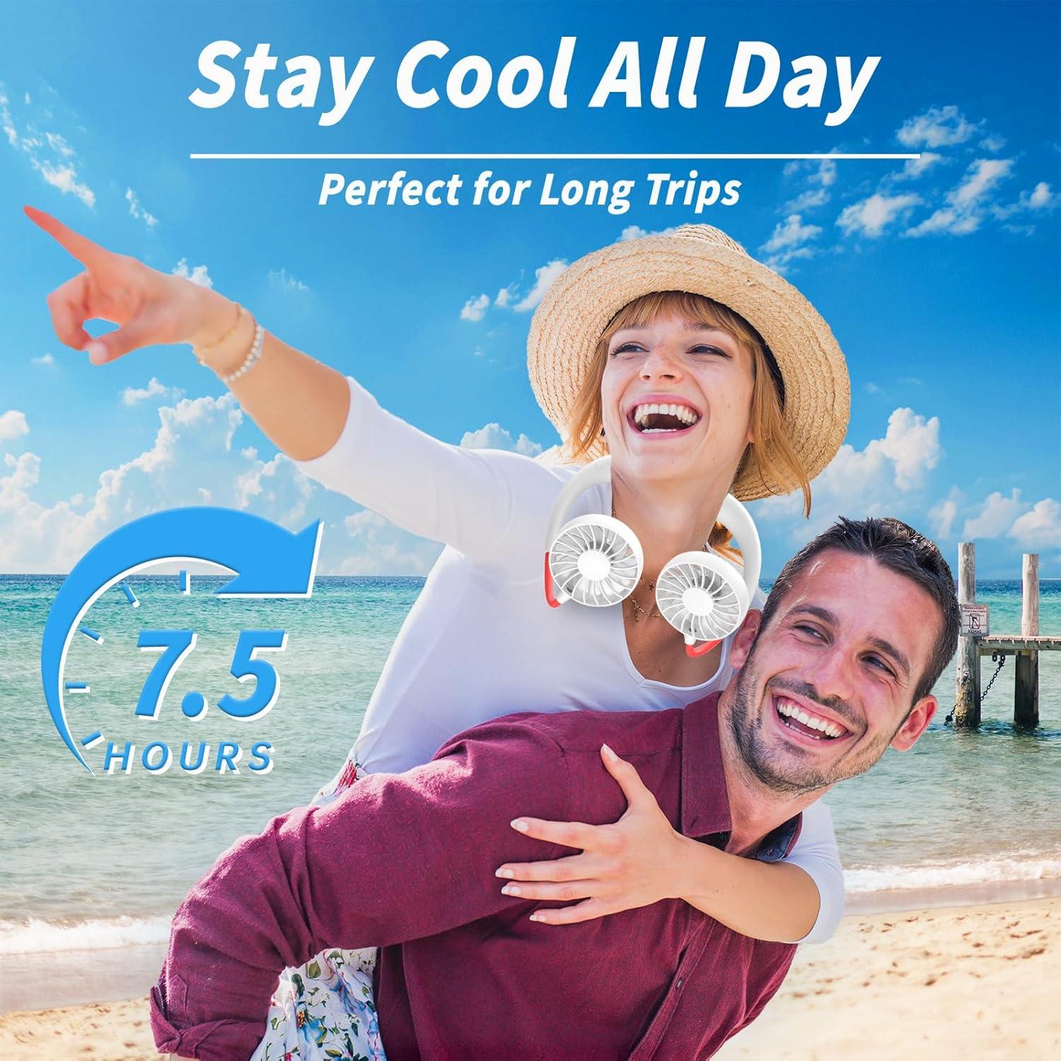 Ventilador de Cuello Shuangjishan Recargable 2000mAh 360°