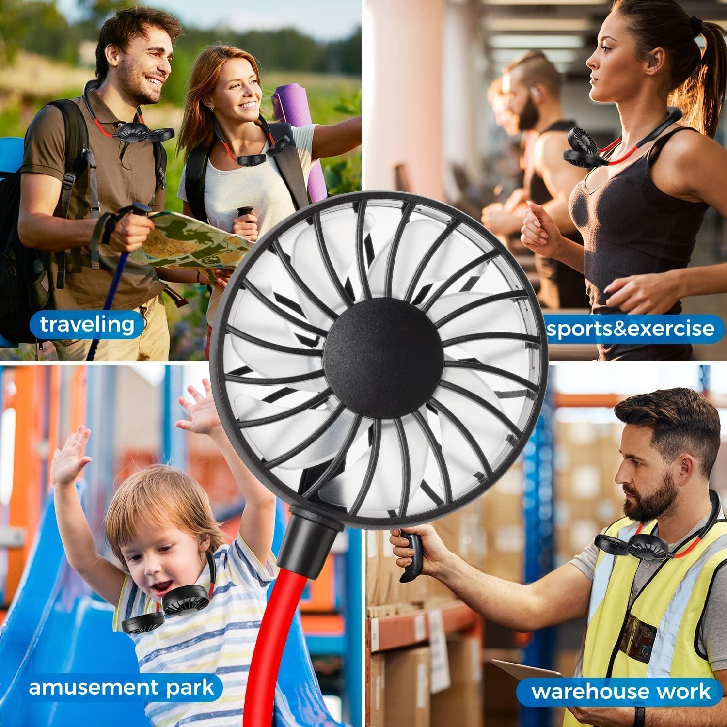 Ventilador de Cuello Shuangjishan Recargable 2000mAh 360°