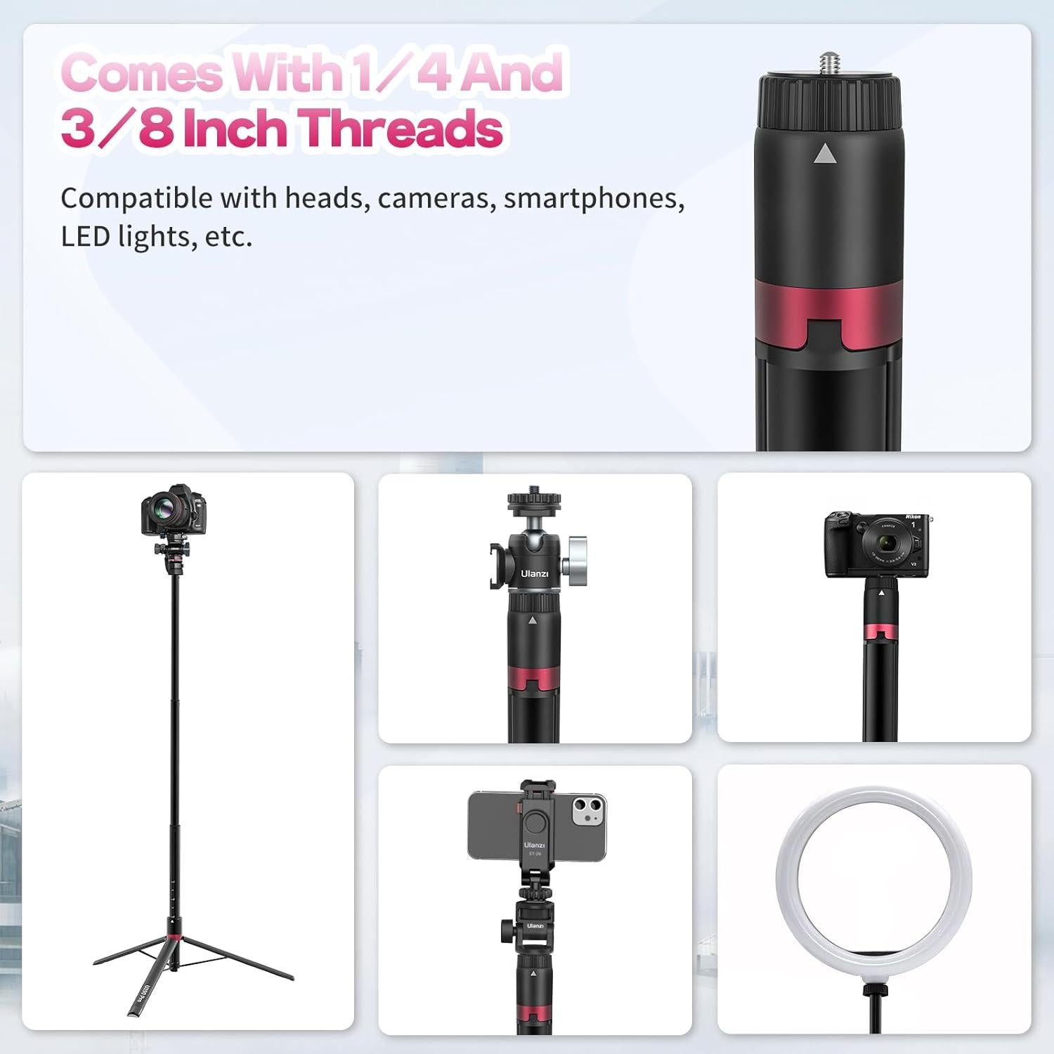 Trípode de Luz Extensible ULANZI AT-01 150 cm Aluminio