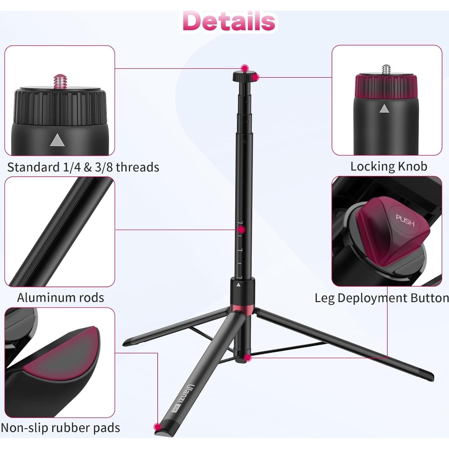 Trípode de Luz Extensible ULANZI AT-01 150 cm Aluminio