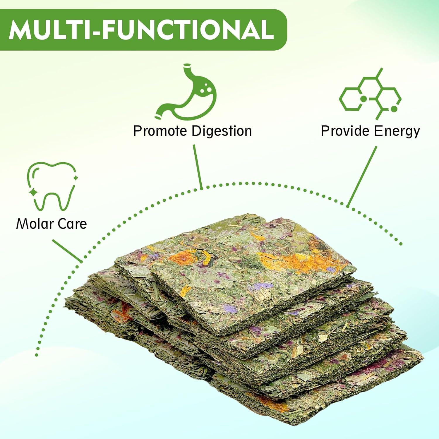 Chips de Heno Masticables Fhiny 12 PCS para Conejos y Roedores