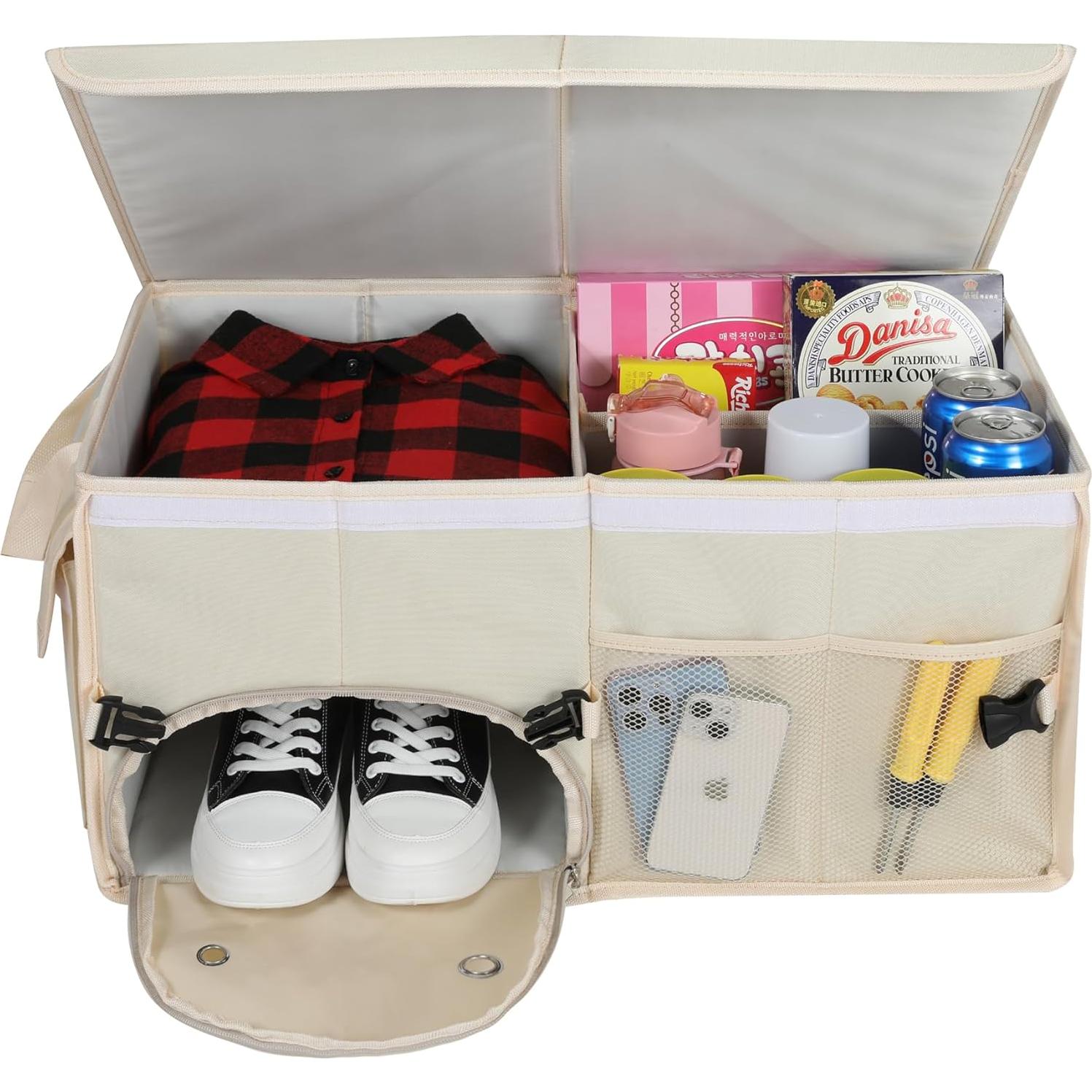 Organizador de Maletero AOKJOY Plegable Beige 61x36x30 cm