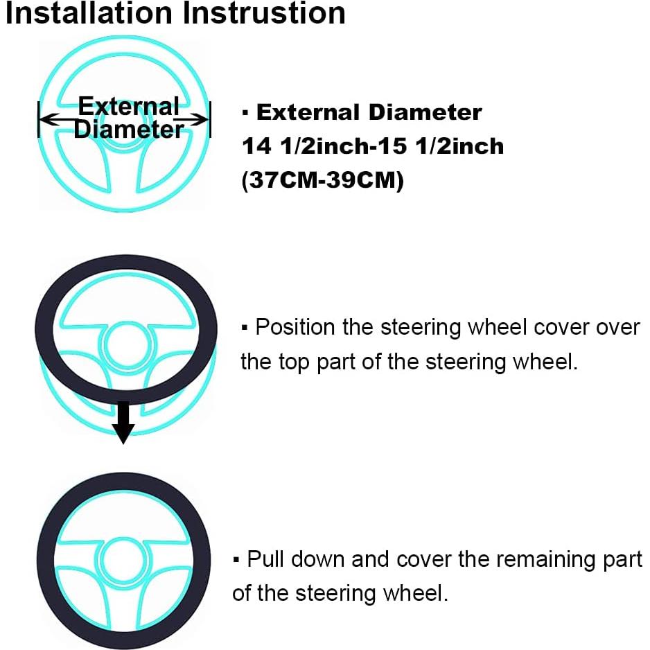 Juego de 3 Piezas Cubiertas de Volante AOGELAN Lana Larga