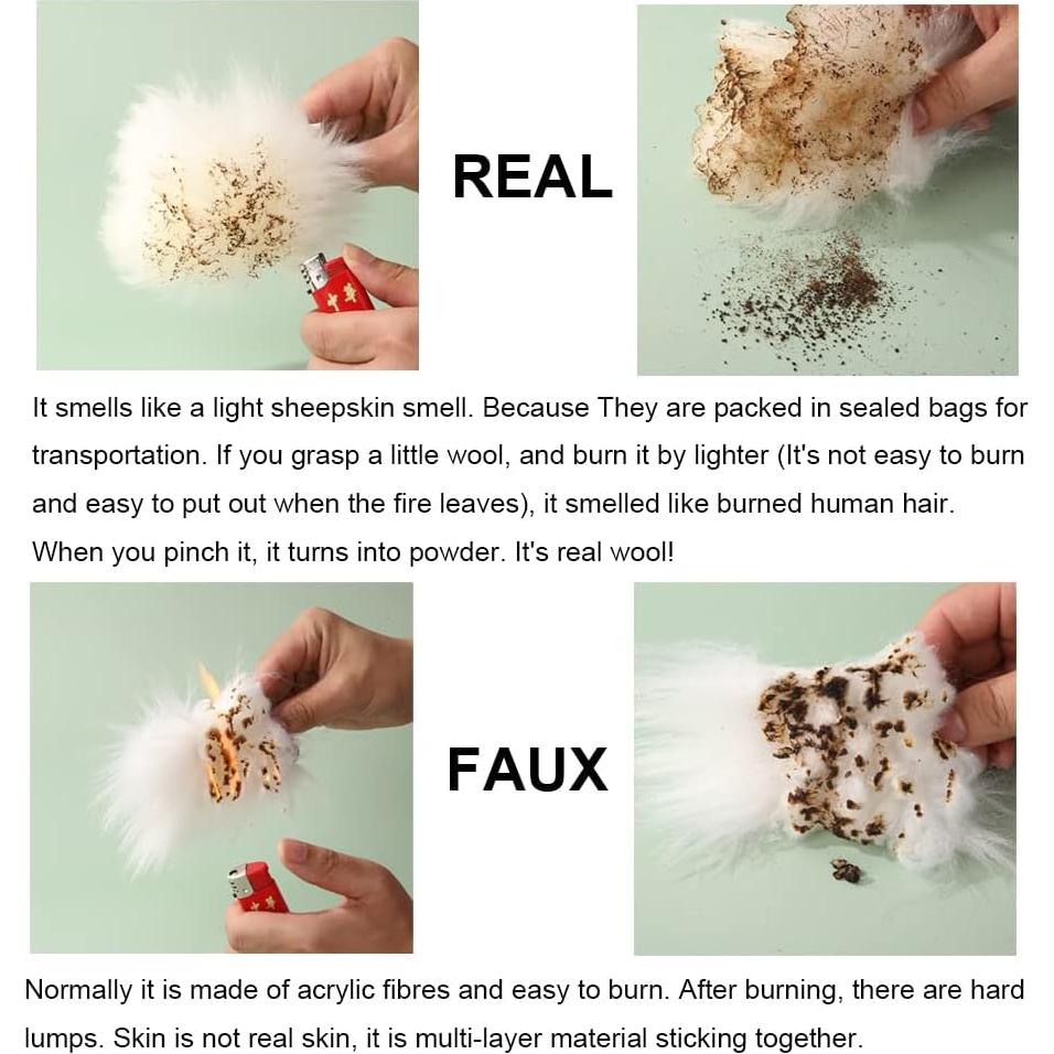 Juego de 3 Piezas Cubiertas de Volante AOGELAN Lana Larga