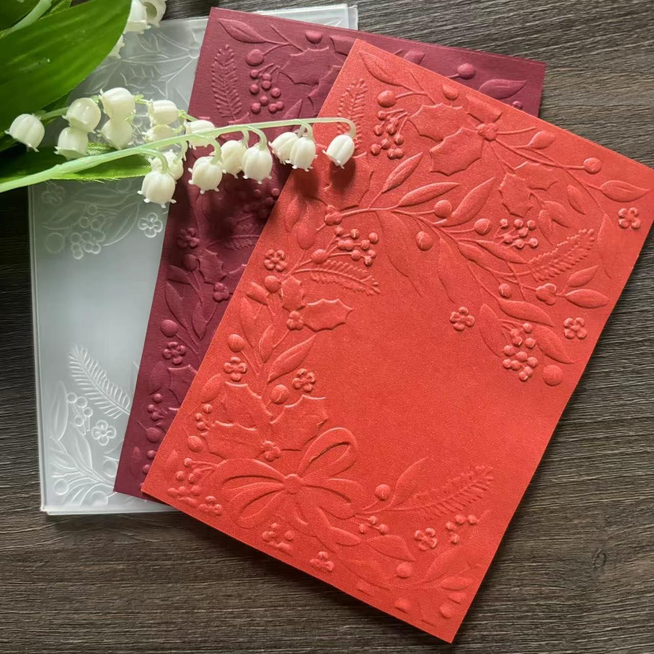 Carpeta de Relieve 3D DIYology Hojas de Navidad 16.5x11.5cm