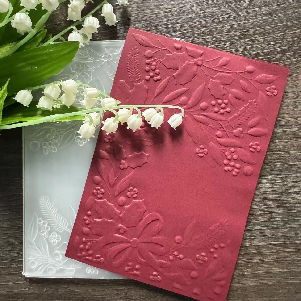 Carpeta de Relieve 3D DIYology Hojas de Navidad 16.5x11.5cm