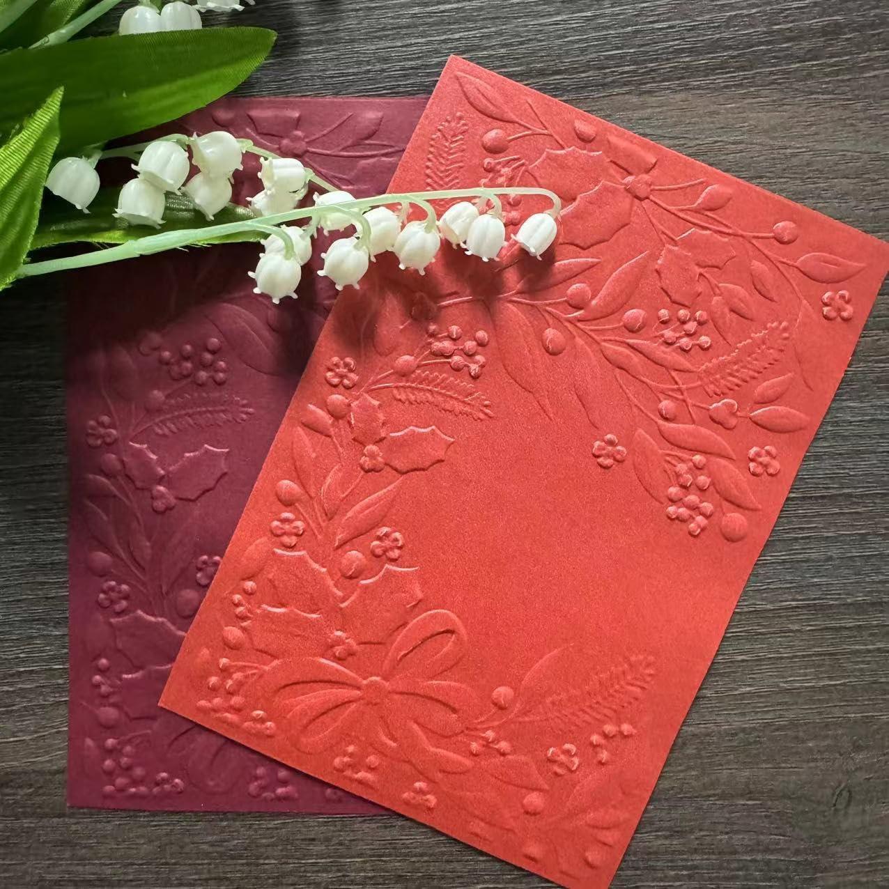 Carpeta de Relieve 3D DIYology Hojas de Navidad 16.5x11.5cm