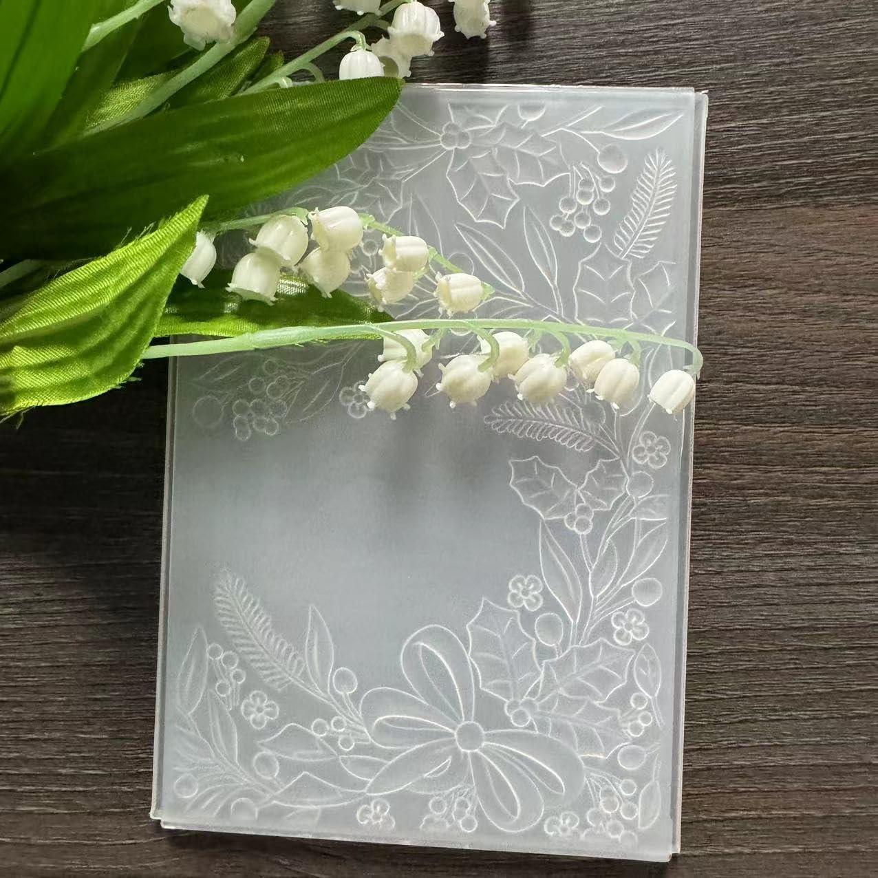 Carpeta de Relieve 3D DIYology Hojas de Navidad 16.5x11.5cm