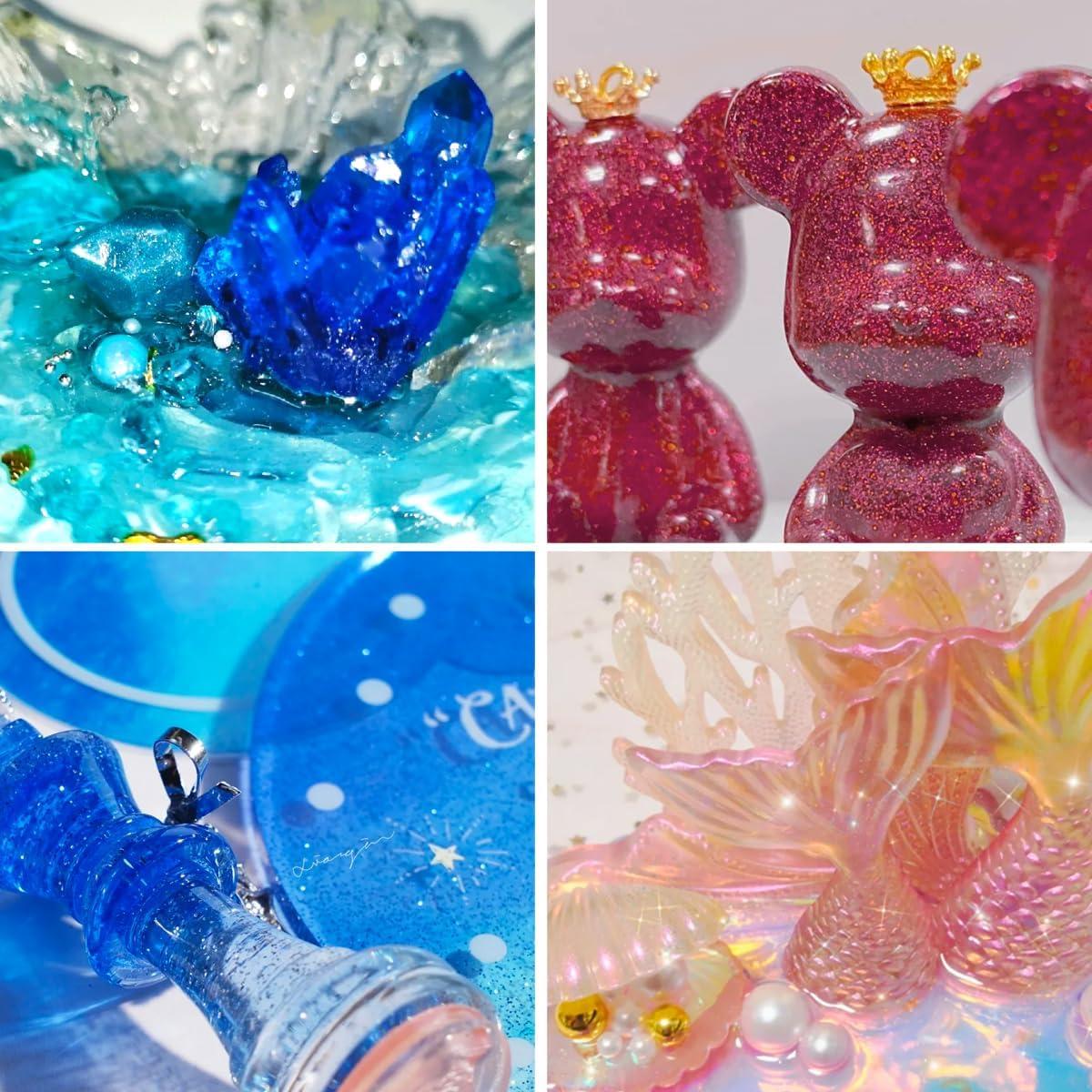 Resina UV Coloreada LIGHTWISH 400g Brillo Diamante 8 Colores