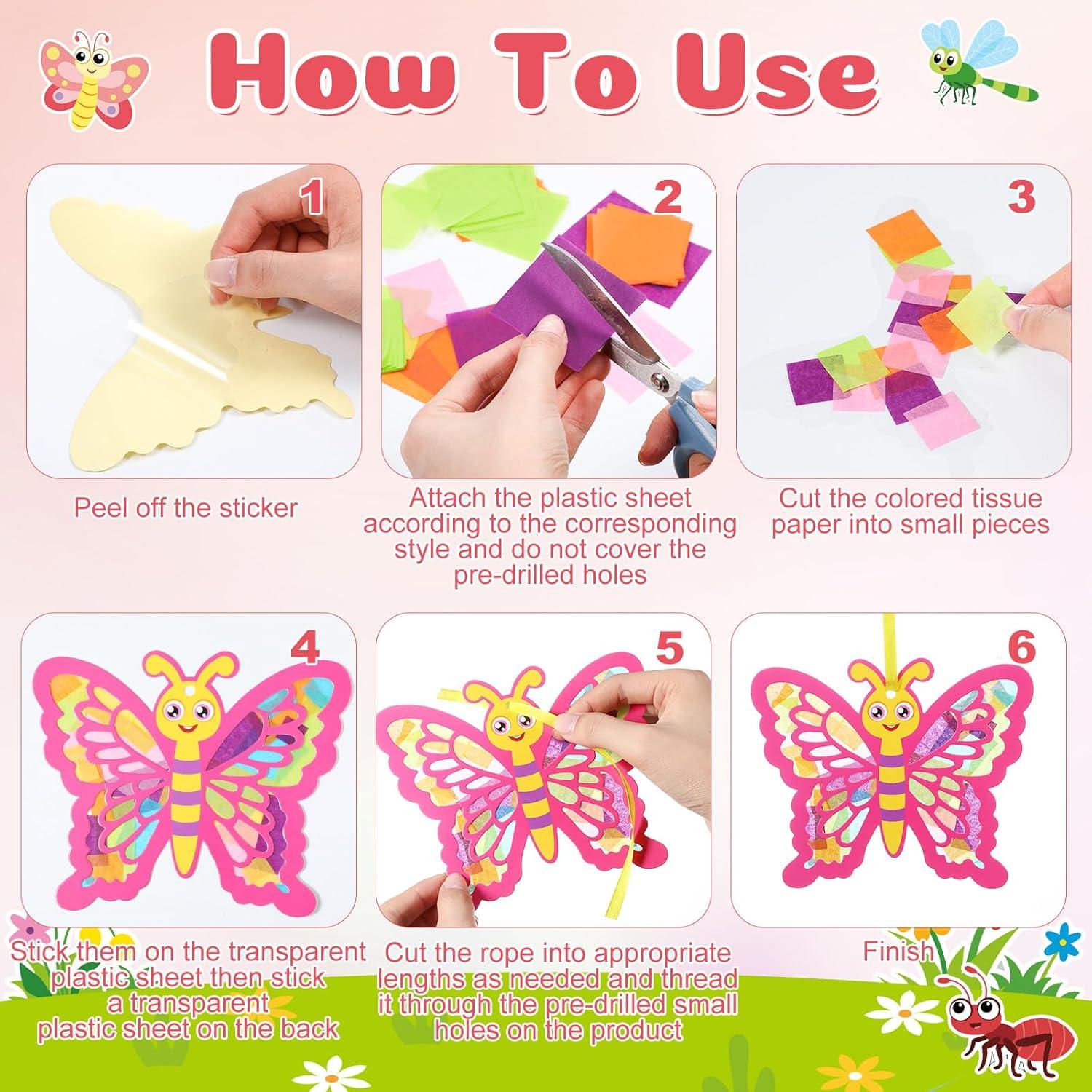 Kit de Manualidades de Mariposa Tinlade 24 Piezas DIY Multicolor