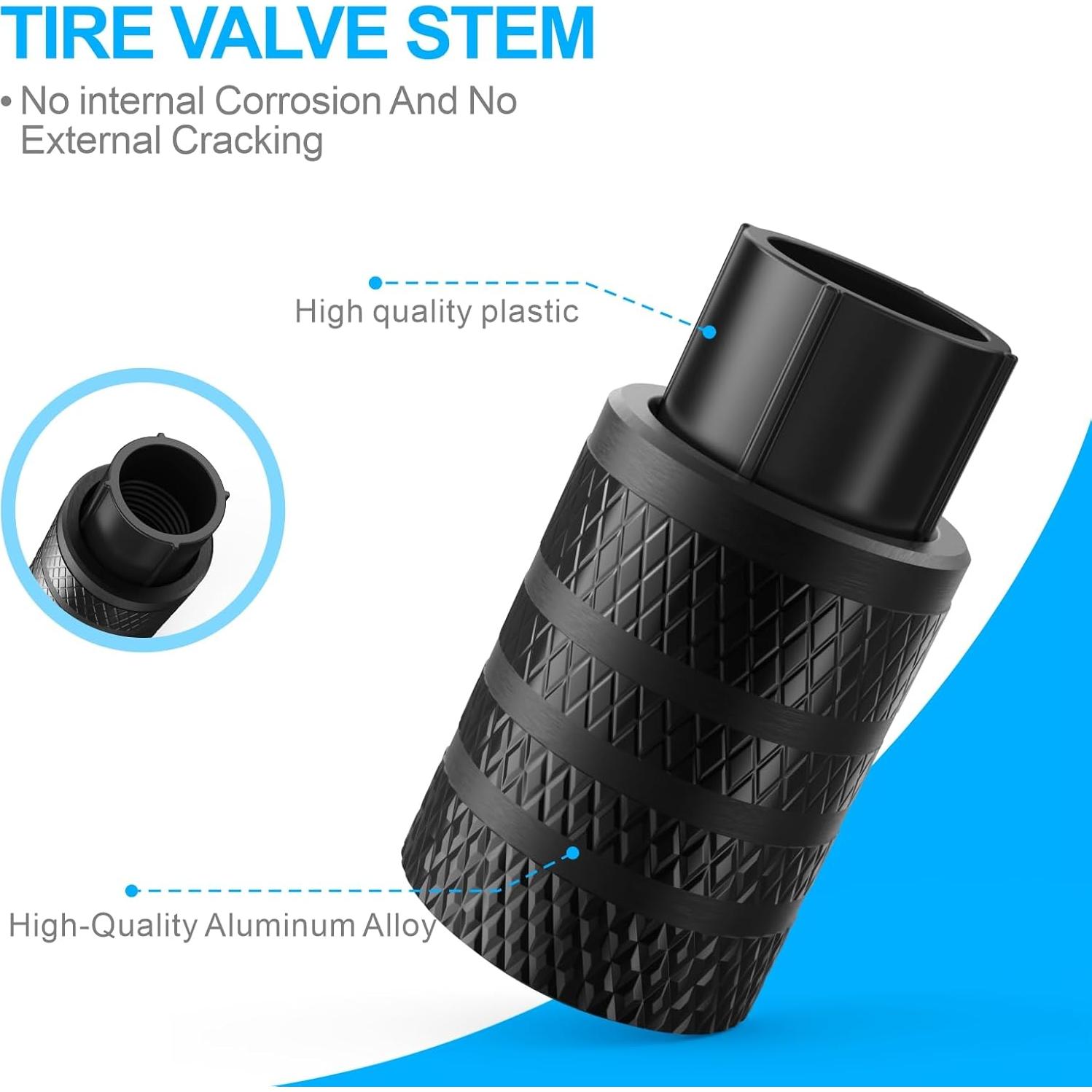 Tapa de Válvula de Neumático HZJD Negra - 4 Piezas Universal