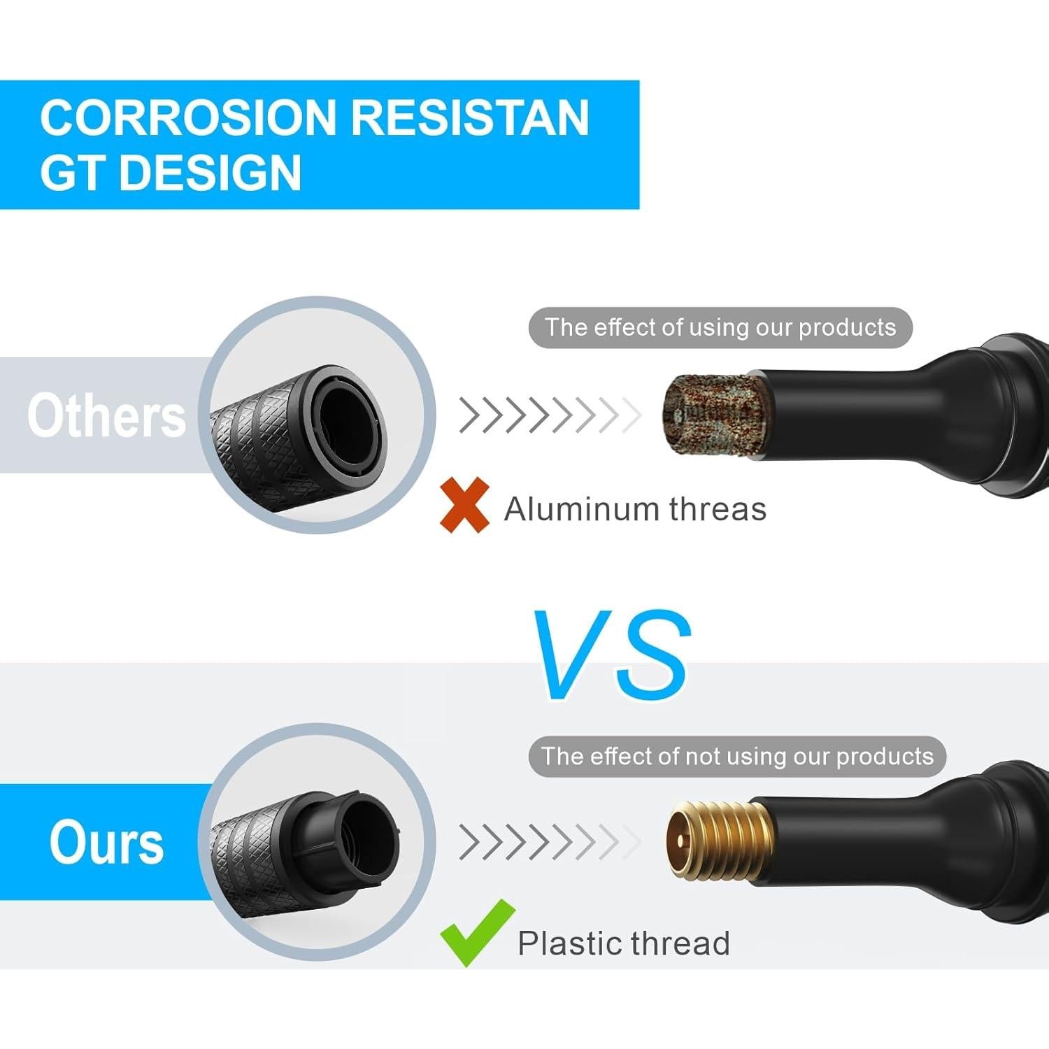 Tapa de Válvula de Neumático HZJD Negra - 4 Piezas Universal