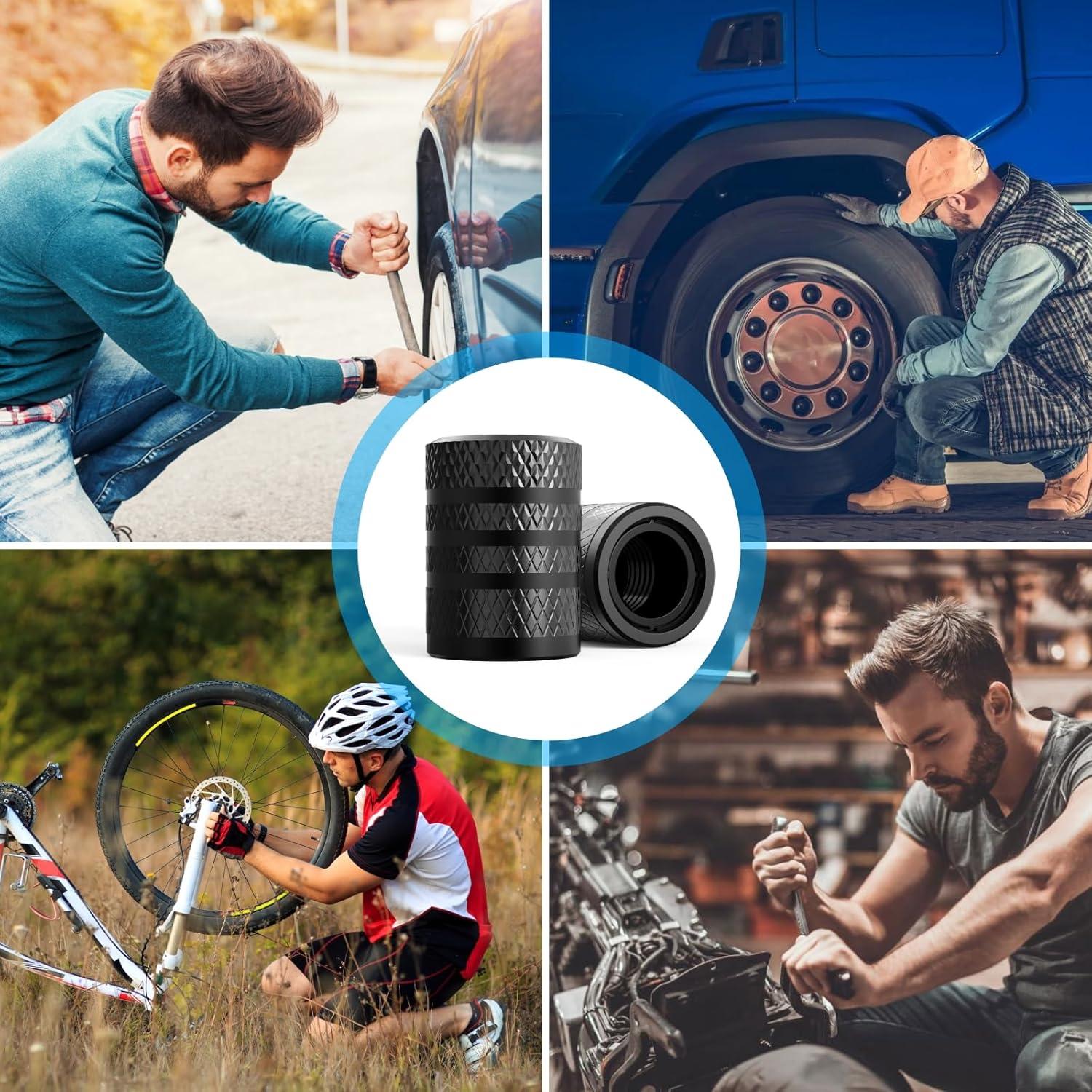 Tapa de Válvula de Neumático HZJD Negra - 4 Piezas Universal