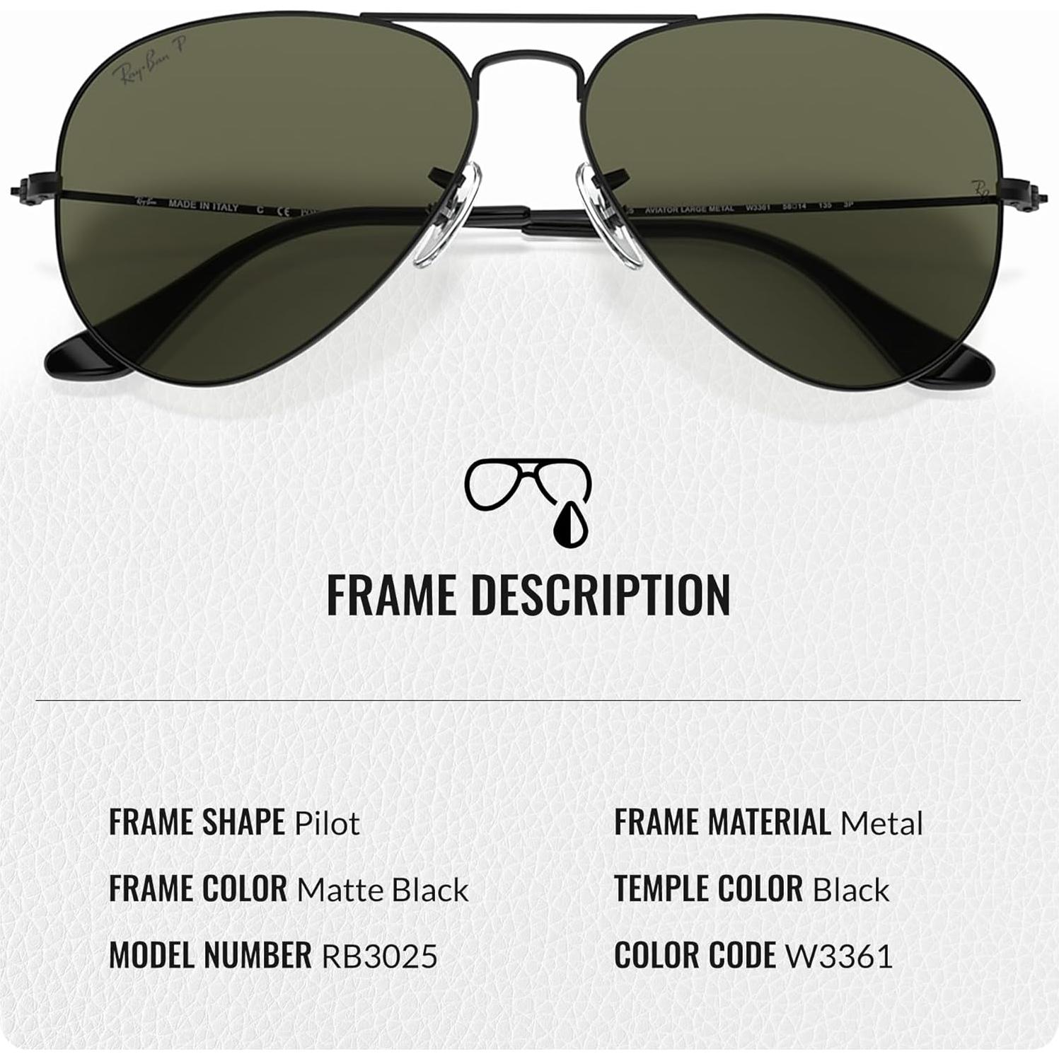 Gafas de sol Ray-Ban RB3025 Aviador Polarizadas 58mm