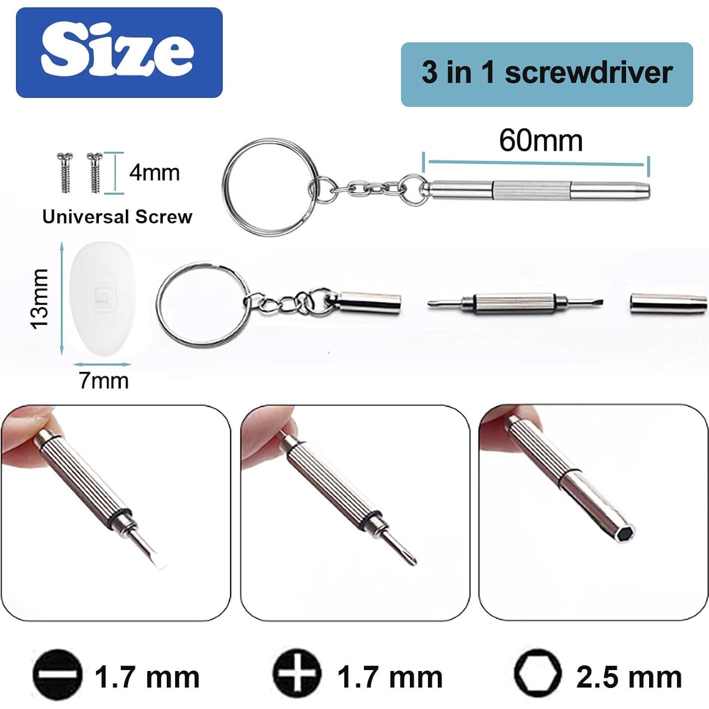 Kit de Reparación de Almohadillas para Nariz de Gafas Omnful - 10 Pares de Silicona Suave