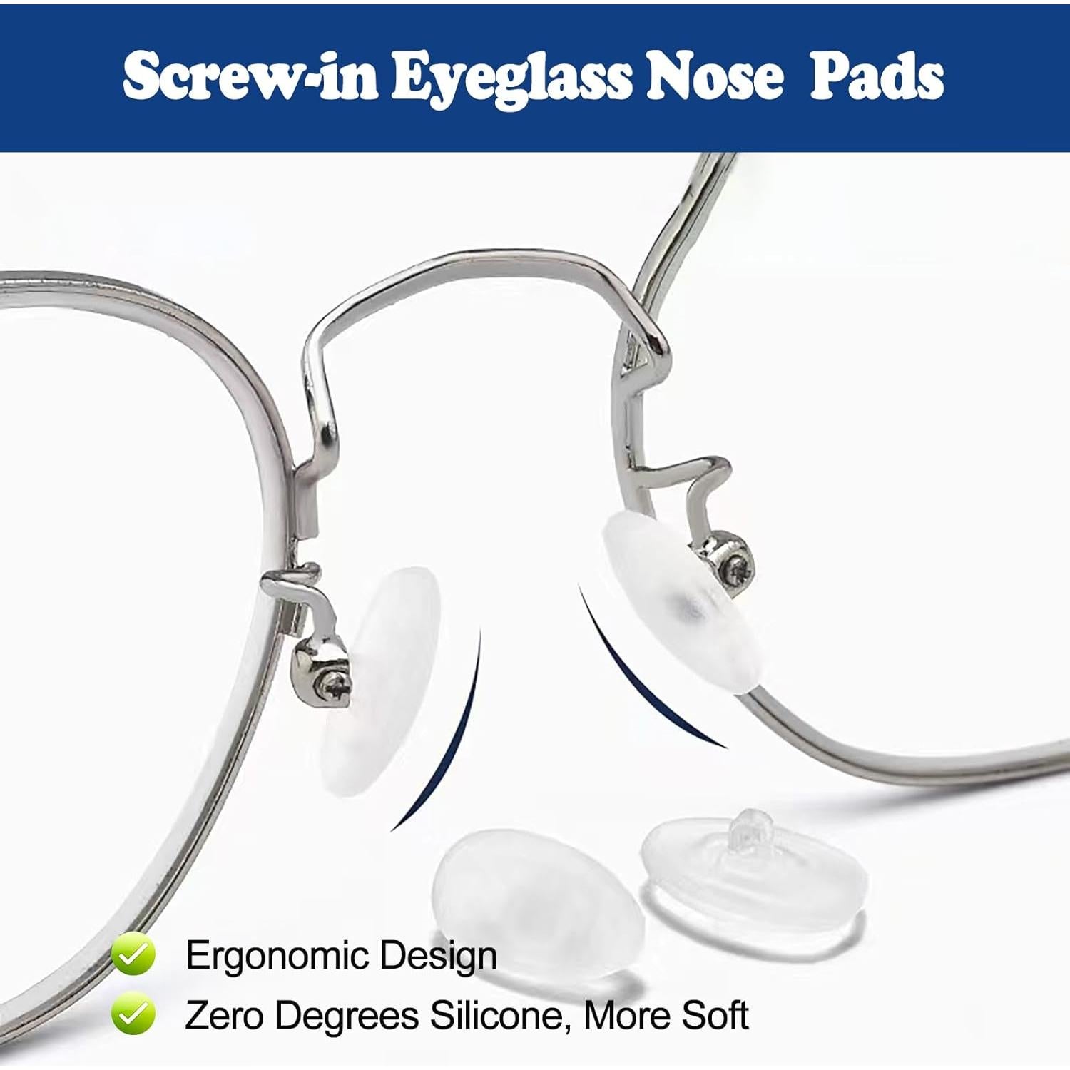 Kit de Reparación de Almohadillas para Nariz de Gafas Omnful - 10 Pares de Silicona Suave