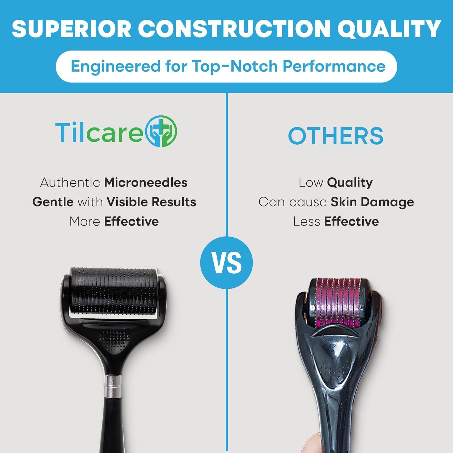 Rodillo Derma Ultra-Ancho Tilcare 0.25 mm para Piel y Cabello