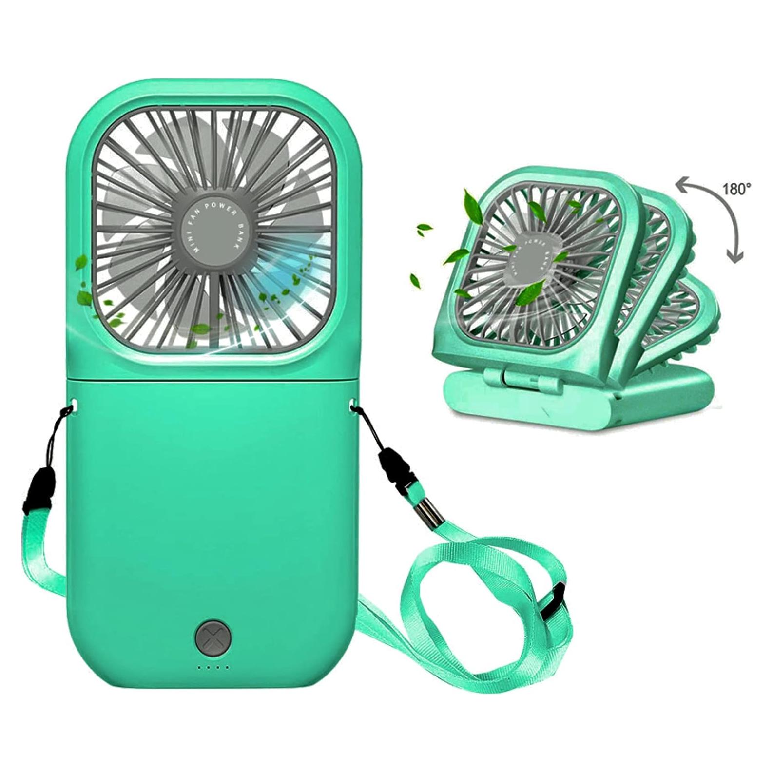 Ventilador de Cuello Allxin Mini Plegable USB 3000mAh Verde